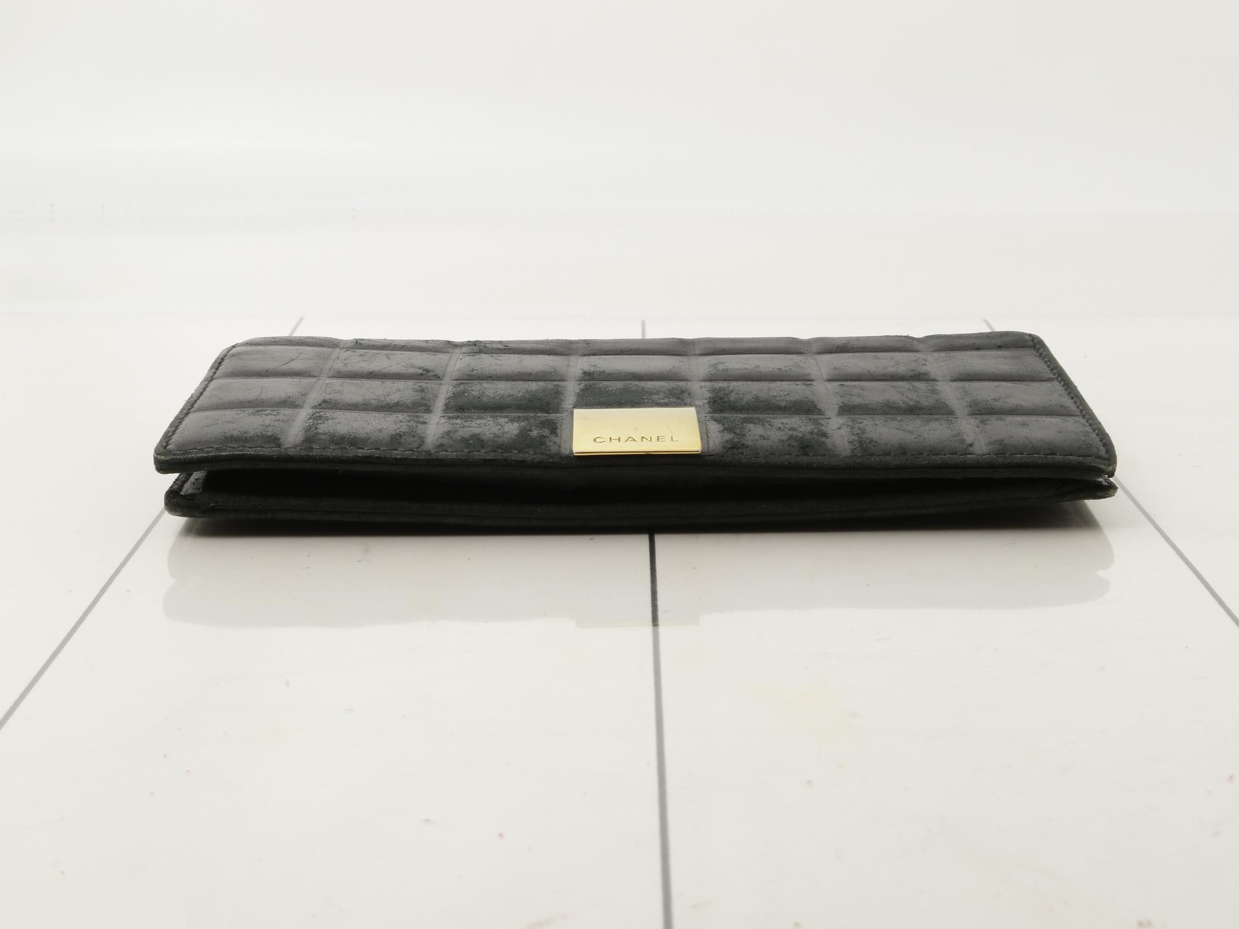 Chocolate bar long wallet, black — view 3