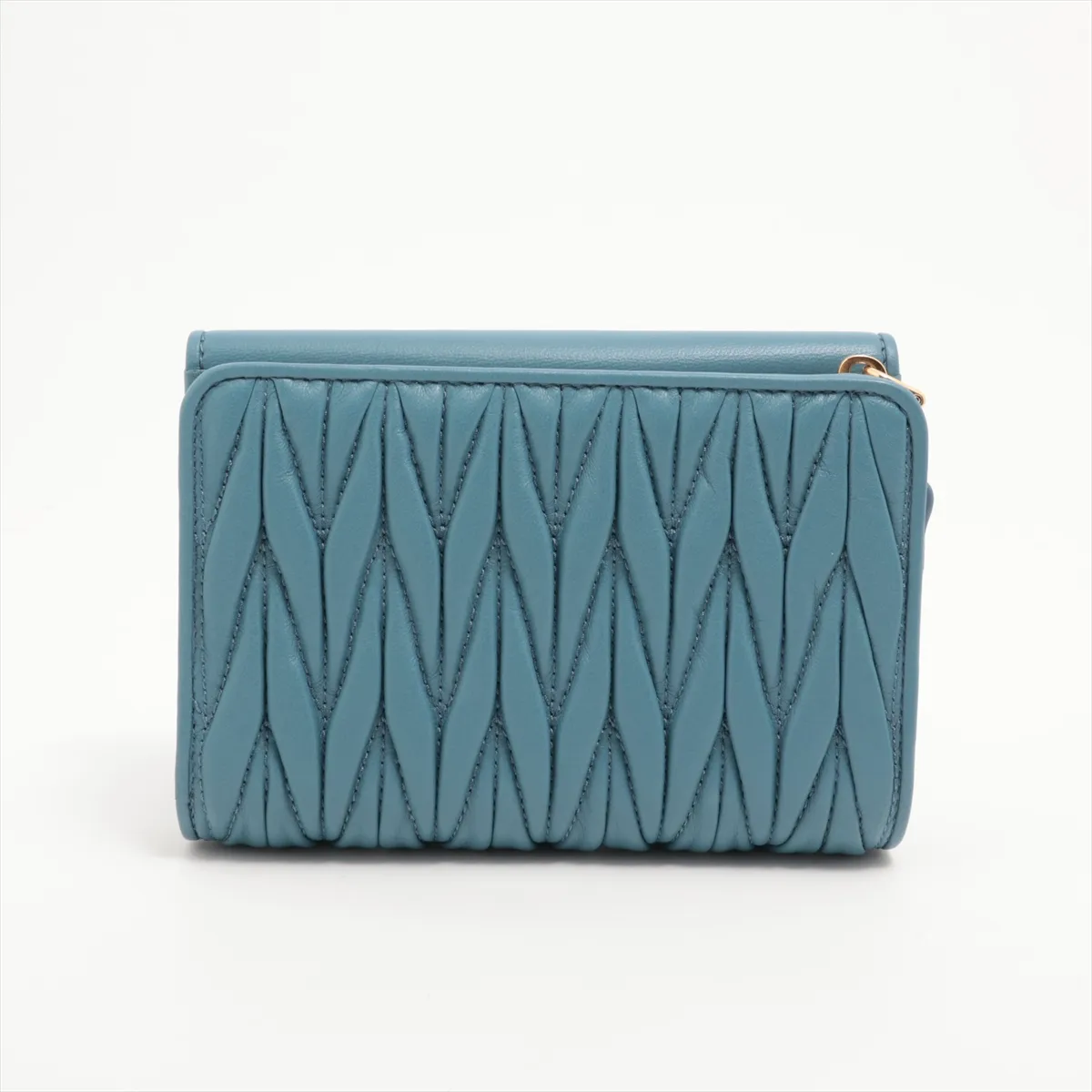 Matelasse 5ML225 Leather Compact Wallet Blue — view 2