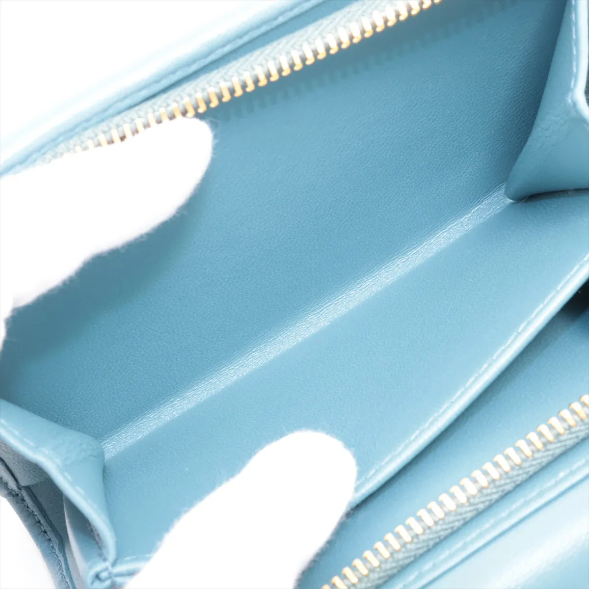 Matelasse 5ML225 Leather Compact Wallet Blue — view 7