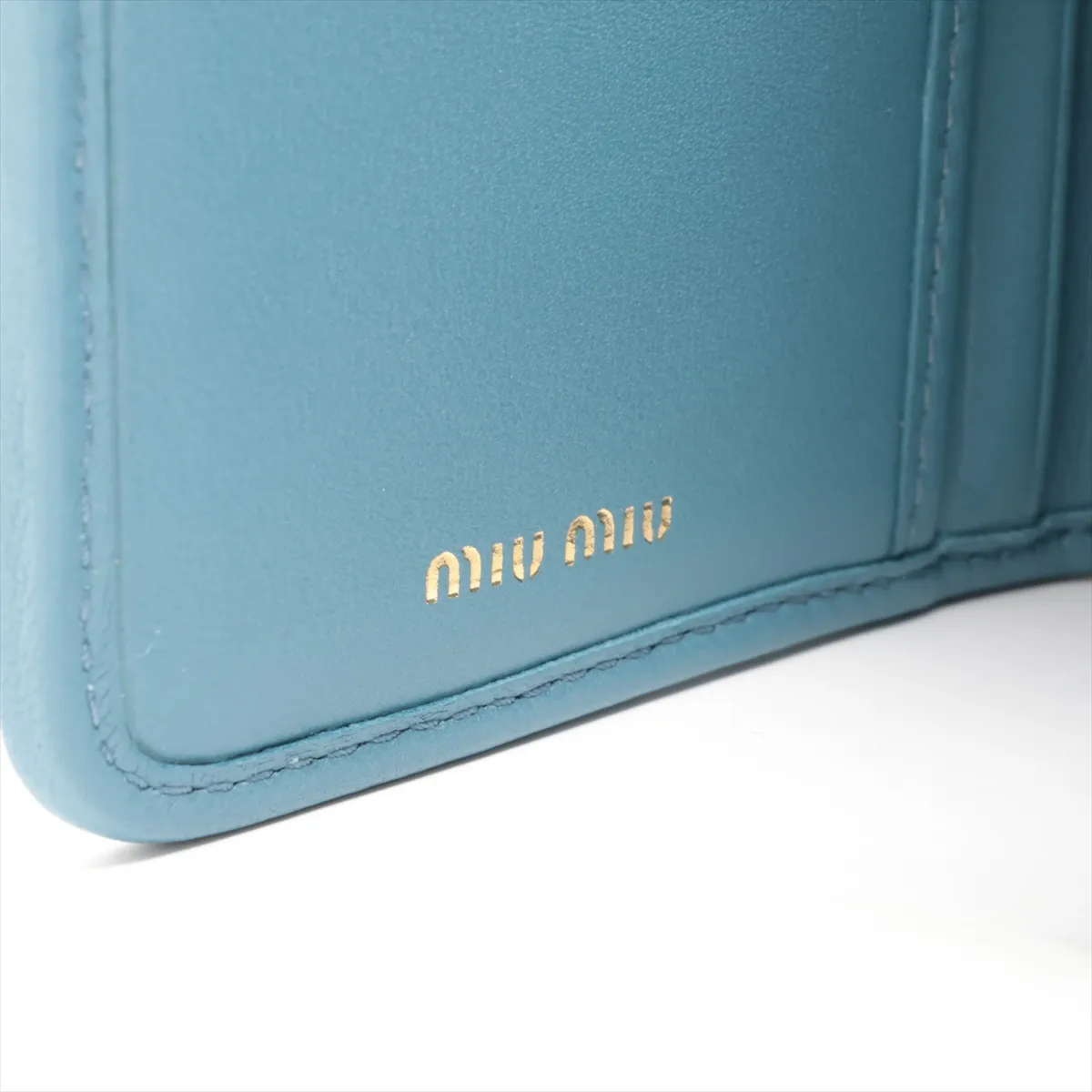 Matelasse 5ML225 Leather Compact Wallet Blue — view 9