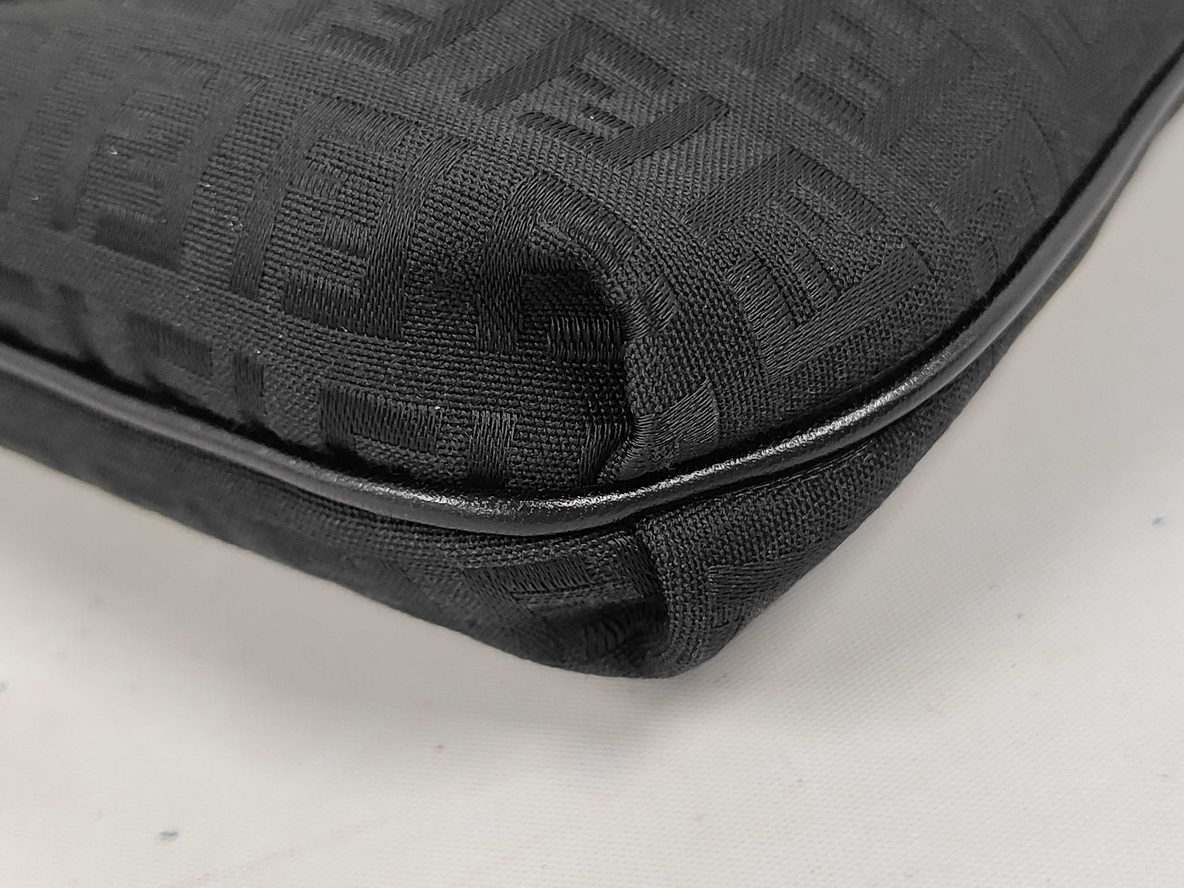 8BT075 Zucchino Shoulder Bag, Half Flap, Vertical, Canvas, Black Shoulder Bag — view 4