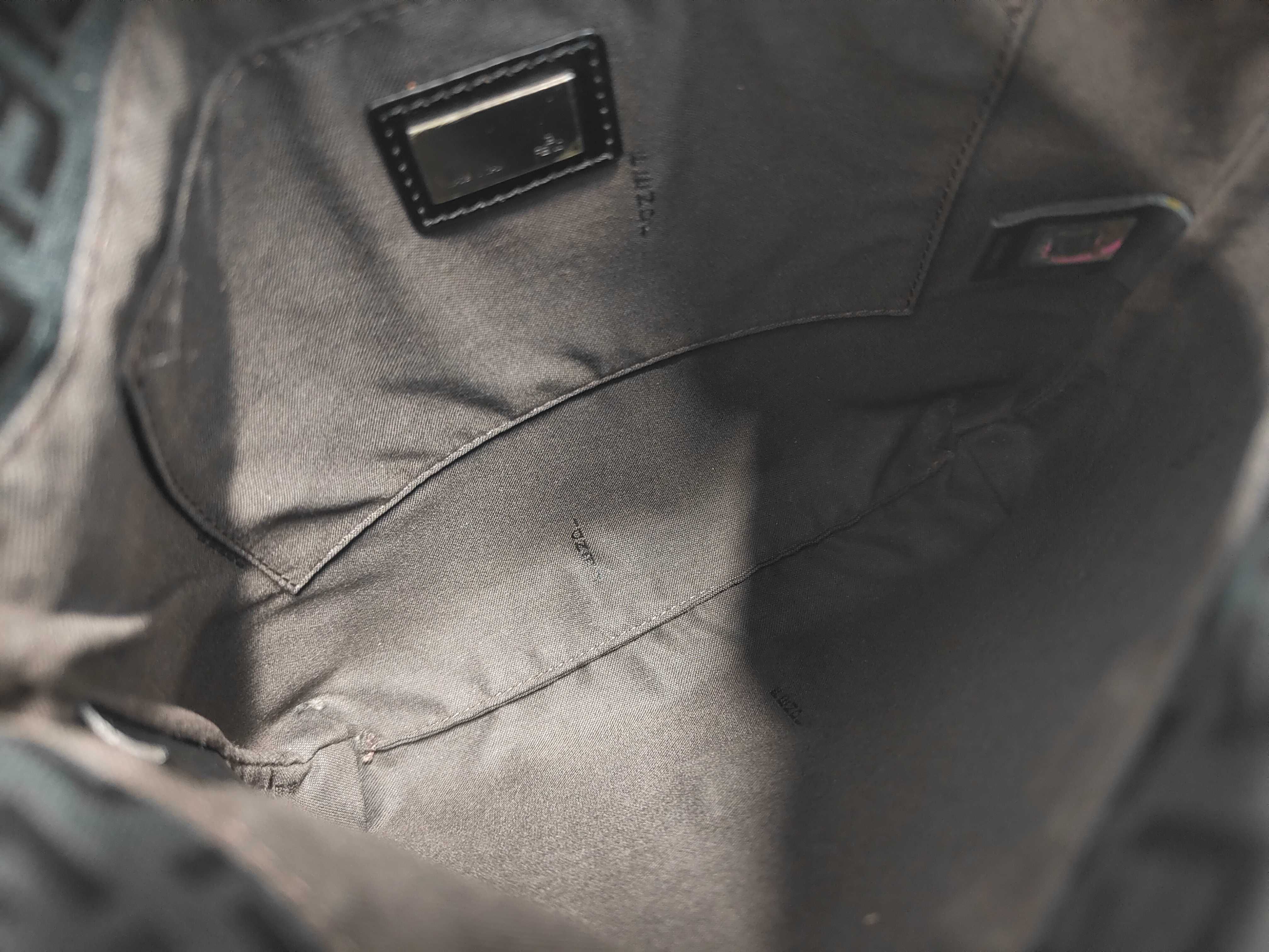 8BT075 Zucchino Shoulder Bag, Half Flap, Vertical, Canvas, Black Shoulder Bag — view 9