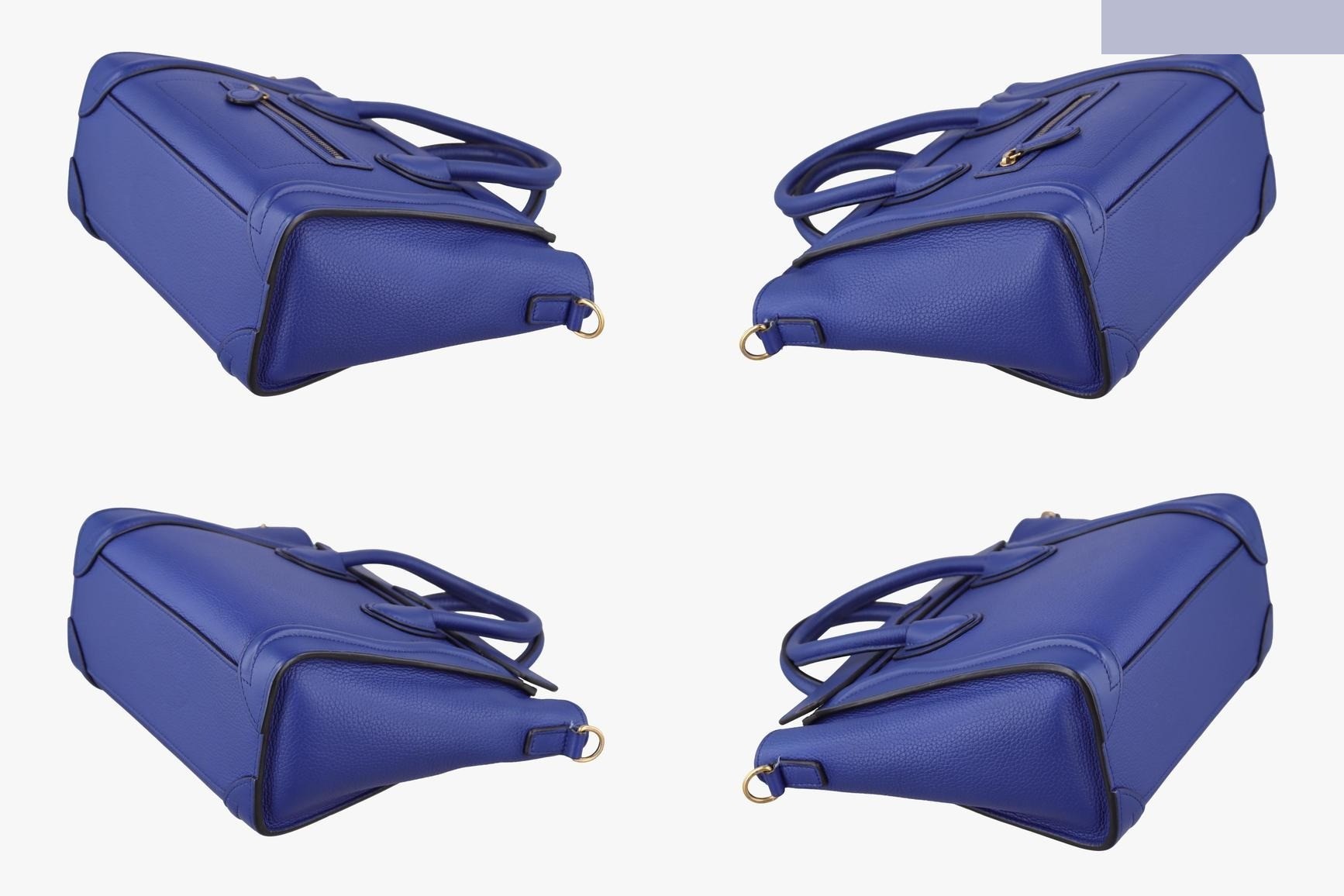 Luggage Nano Shopper Leather Blue — view 4