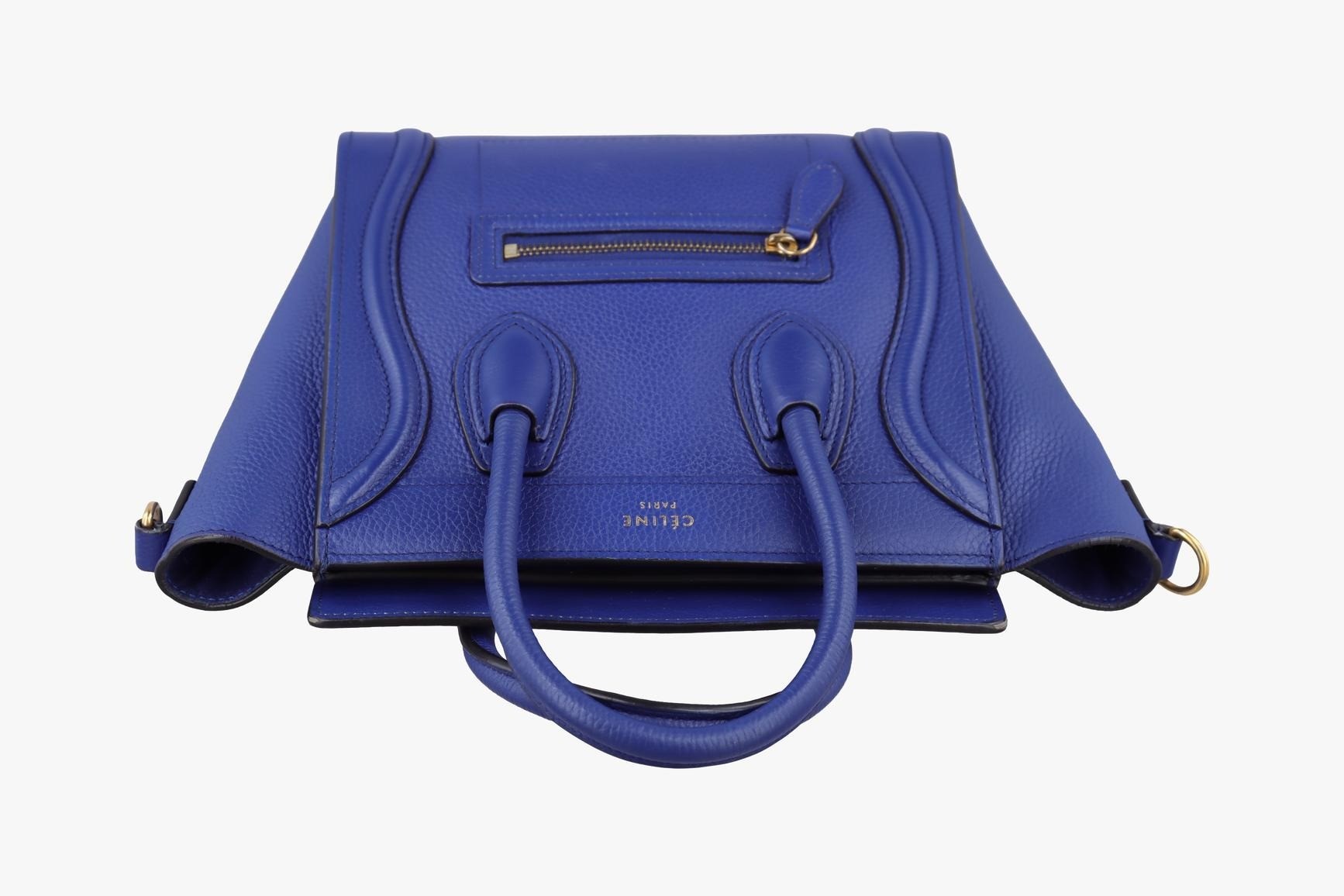 Luggage Nano Shopper Leather Blue — view 5