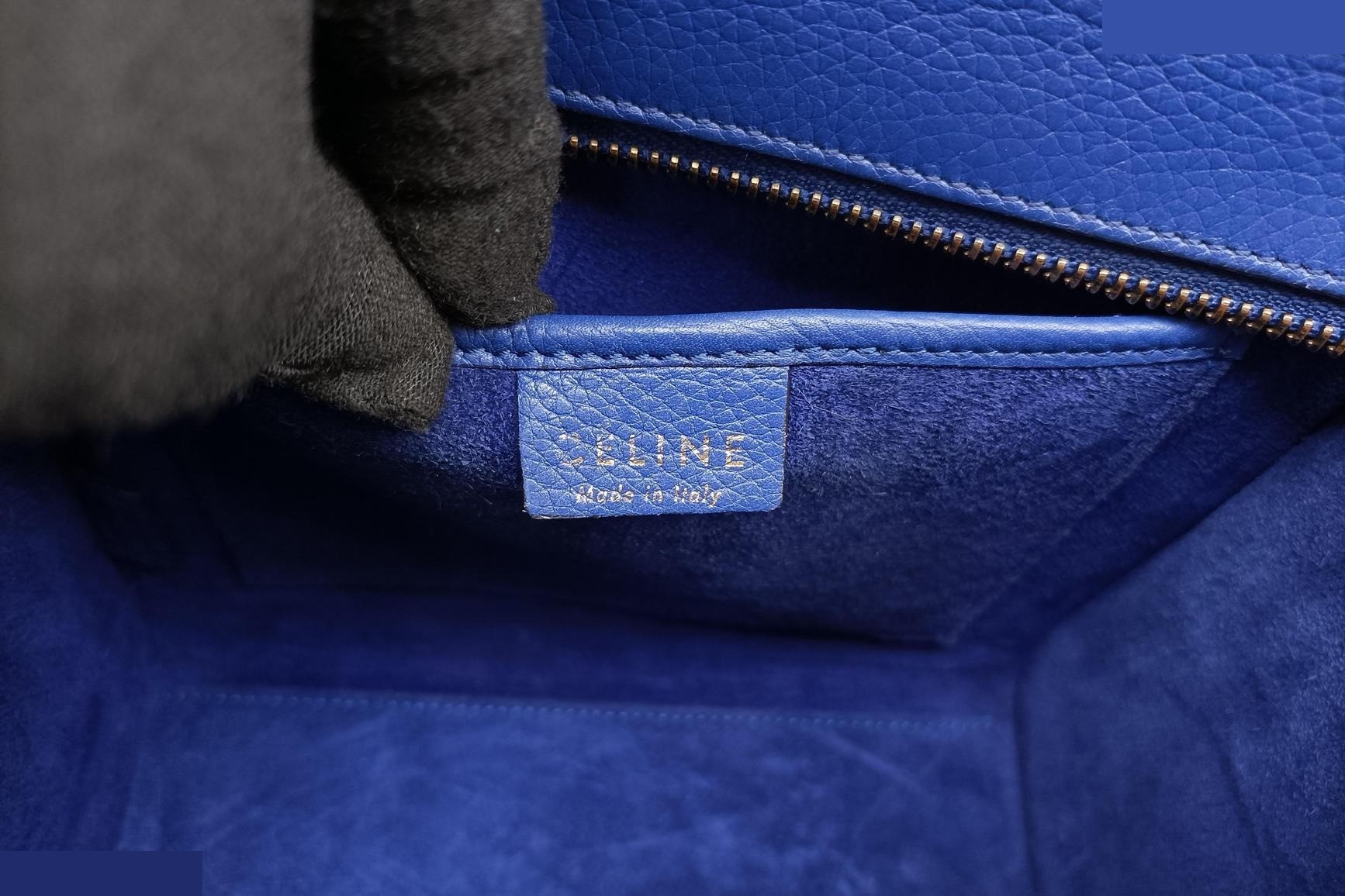 Luggage Nano Shopper Leather Blue — view 7
