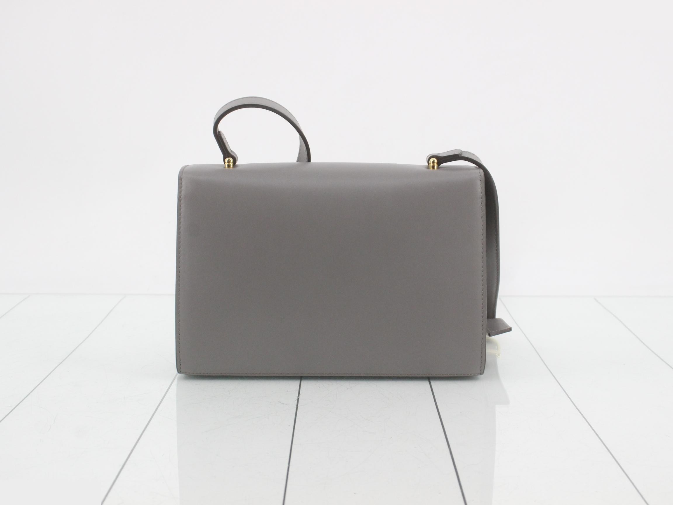 Zumi Shoulder Bag, Gray Leather — view 2