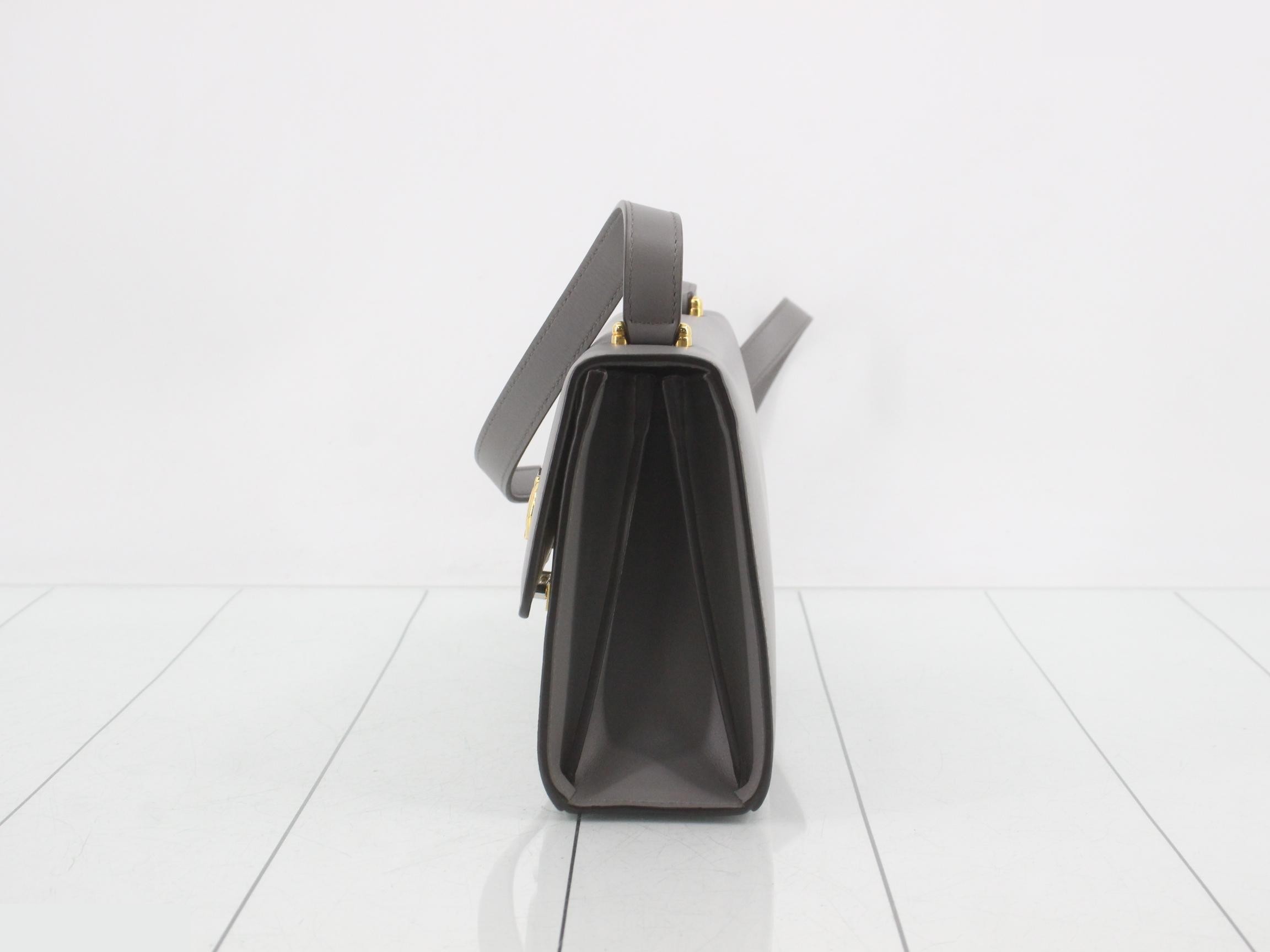 Zumi Shoulder Bag, Gray Leather — view 3