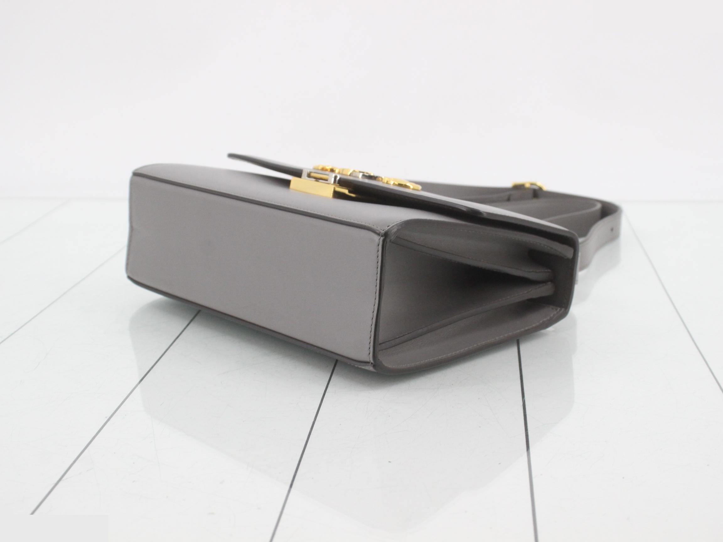 Zumi Shoulder Bag, Gray Leather — view 6