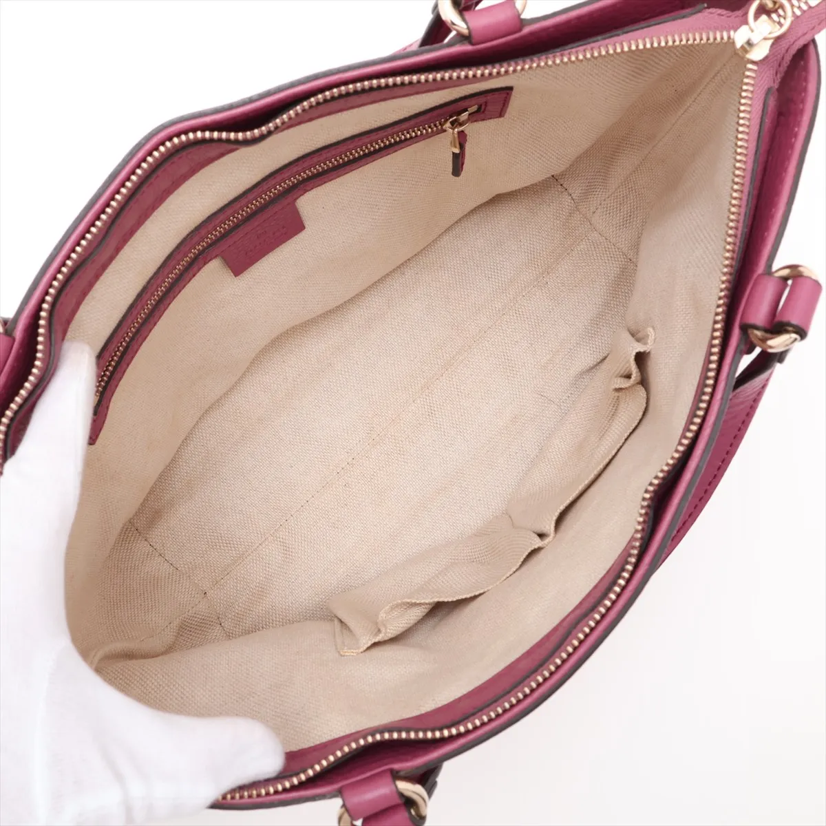 Soho Leather 2-Way Handbag, Purple, 369176 — view 8
