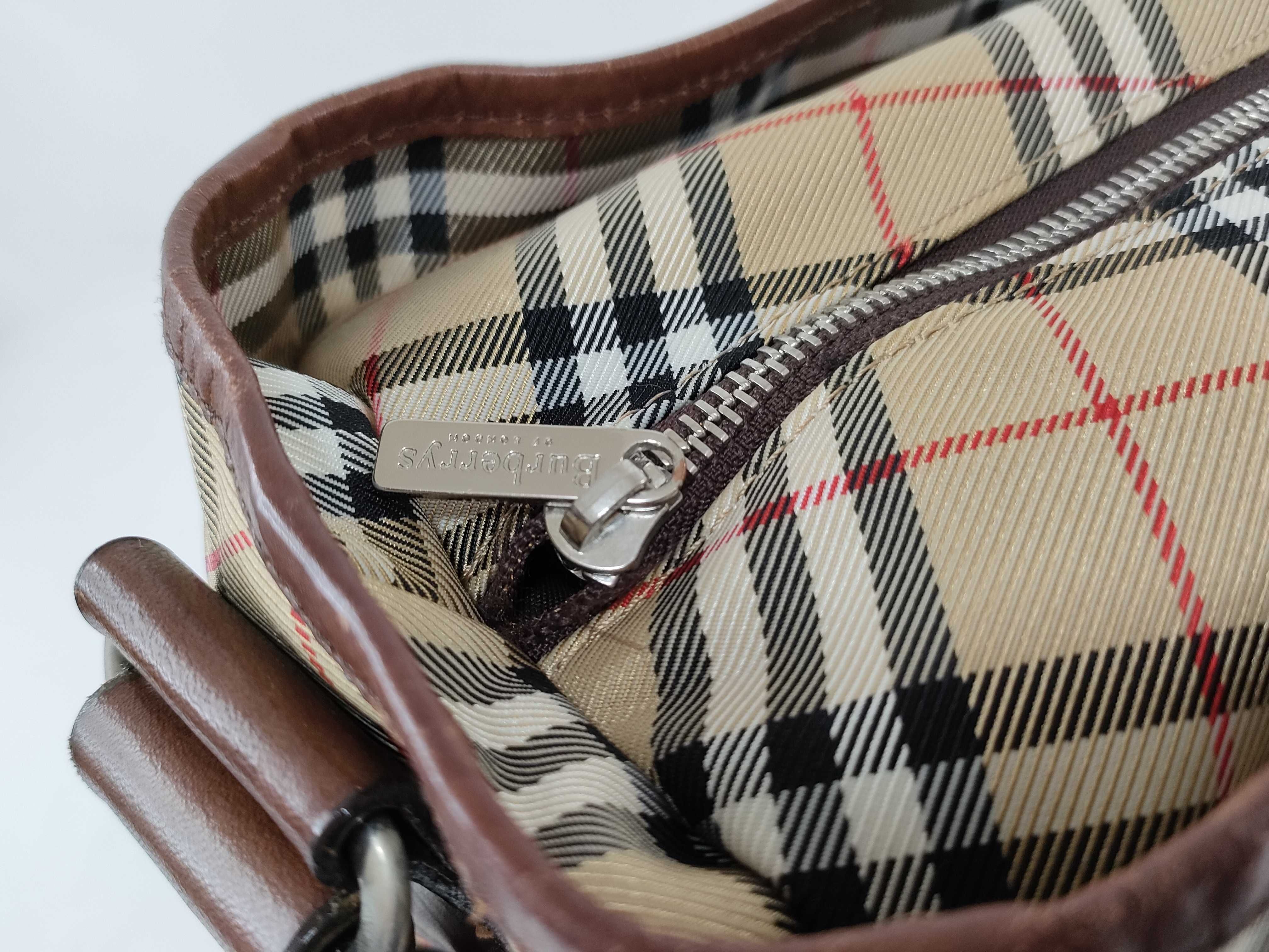 Blue Label Check Canvas Shoulder Bag — view 8