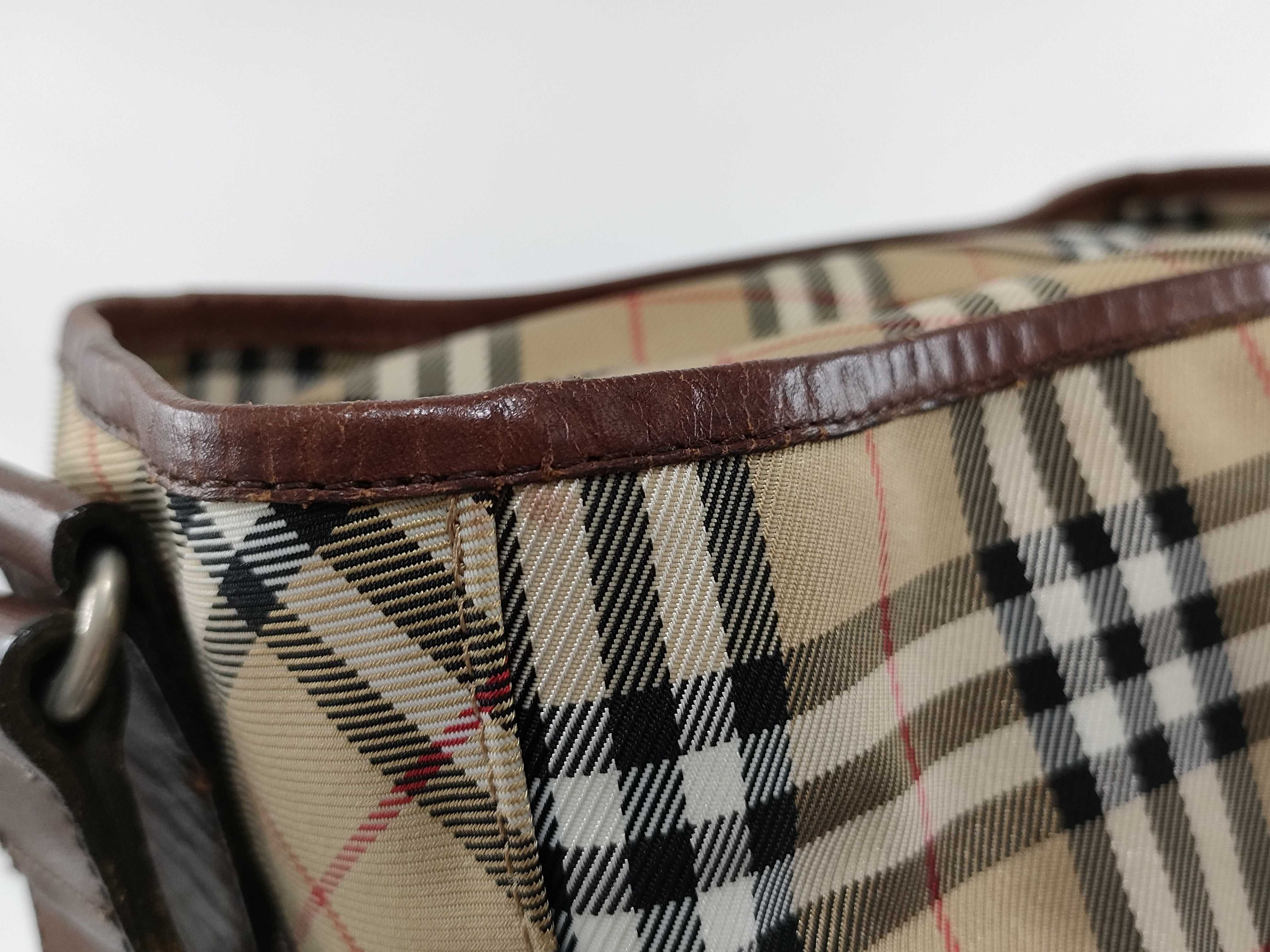 Blue Label Check Canvas Shoulder Bag — view 9