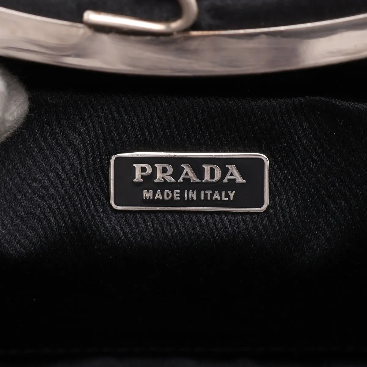 Fur and Leather Chain Shoulder Bag, Black, with Mirror — view 8