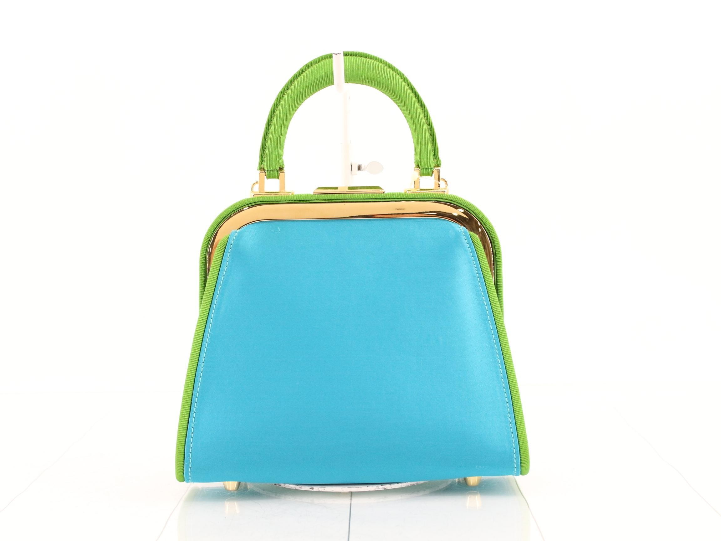 Silk satin two-tone 2-way handbag with shoulder strap — view 2