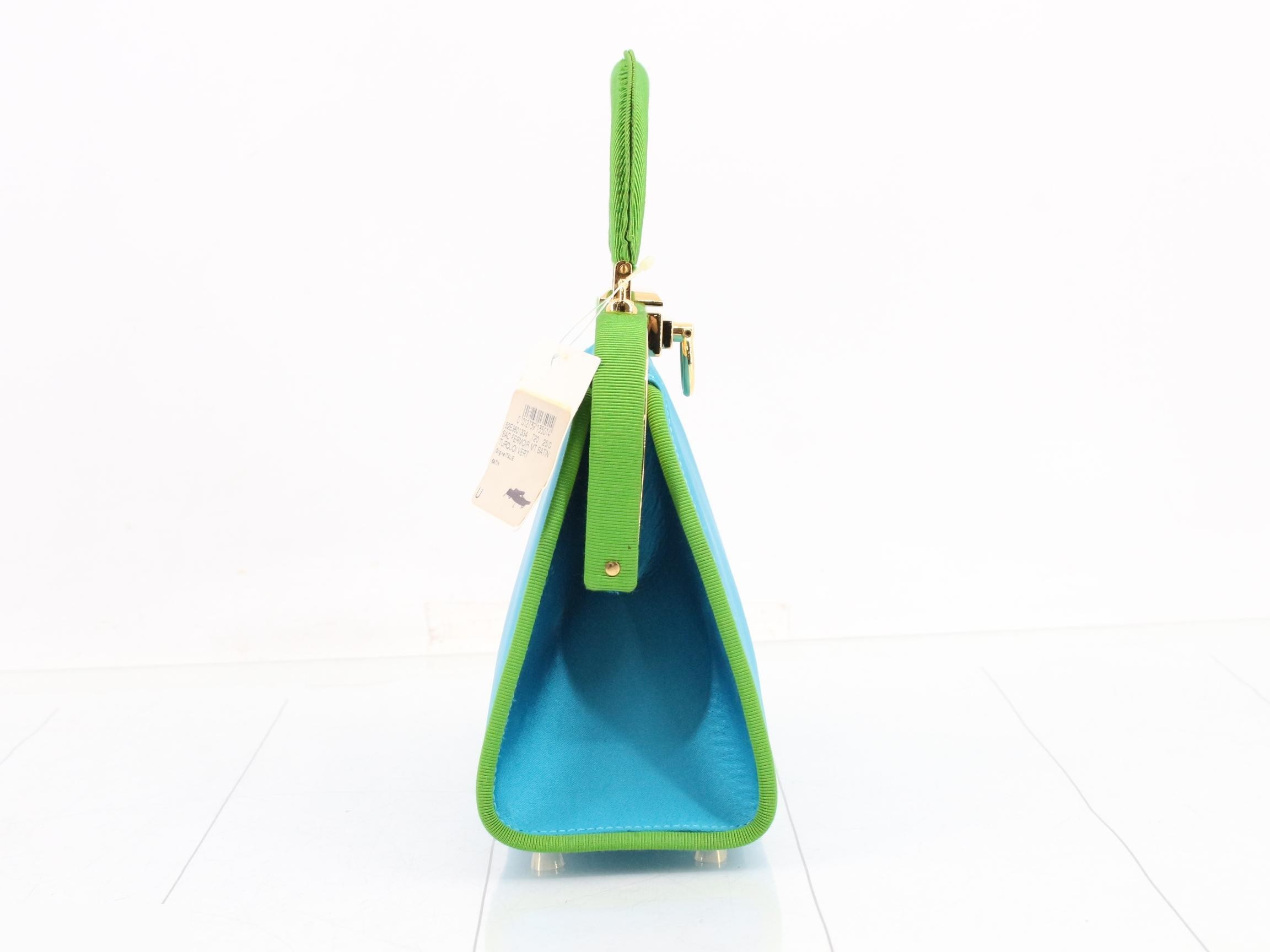 Silk satin two-tone 2-way handbag with shoulder strap — view 4