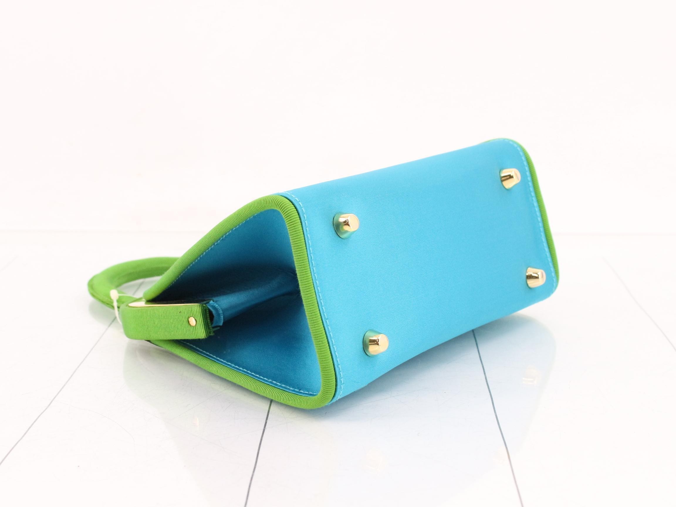 Silk satin two-tone 2-way handbag with shoulder strap — view 5
