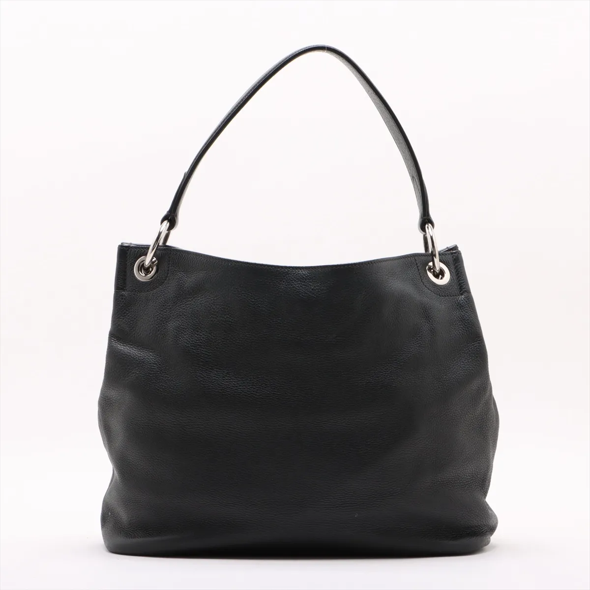 Vitello Dino Leather Shoulder Bag Black — view 2