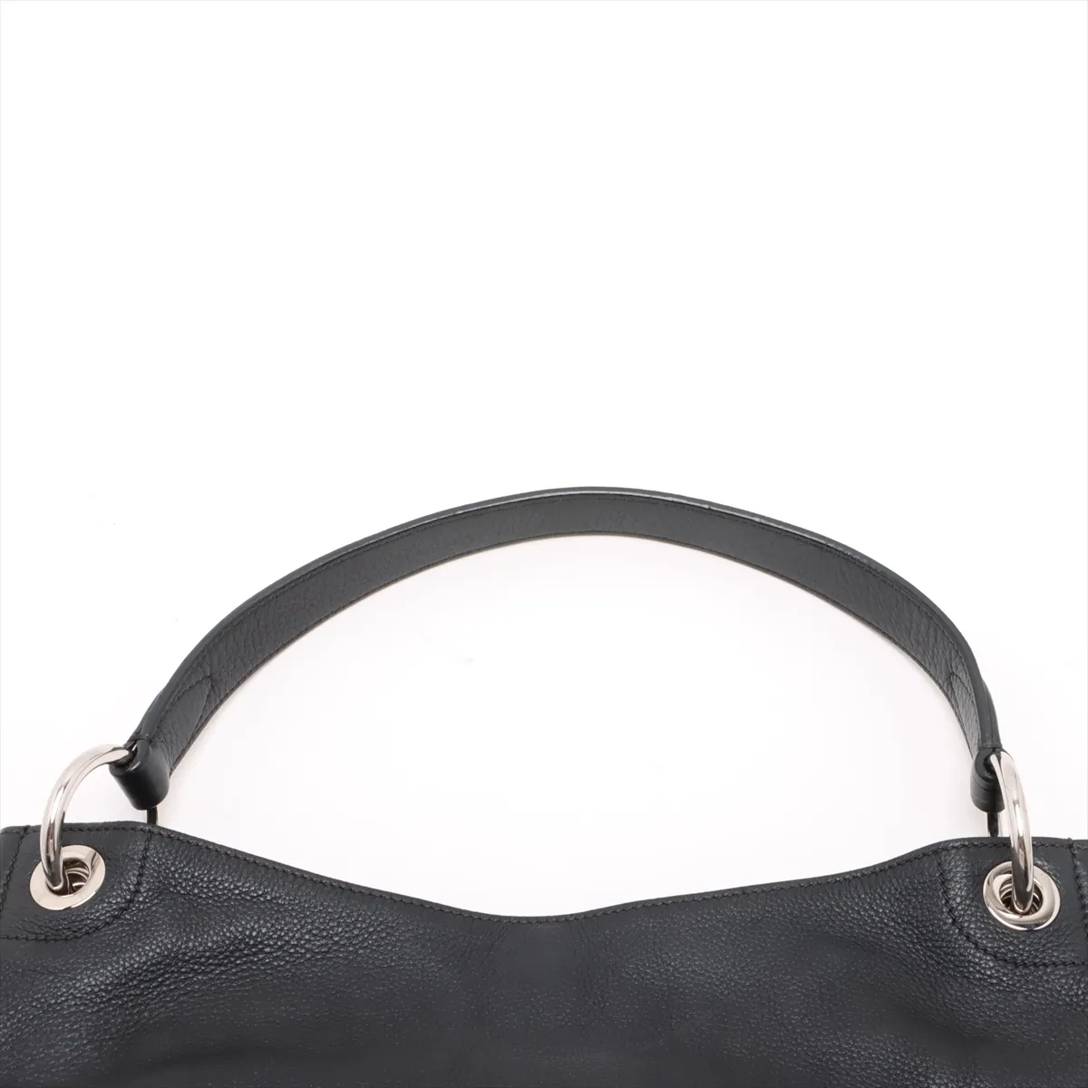 Vitello Dino Leather Shoulder Bag Black — view 6