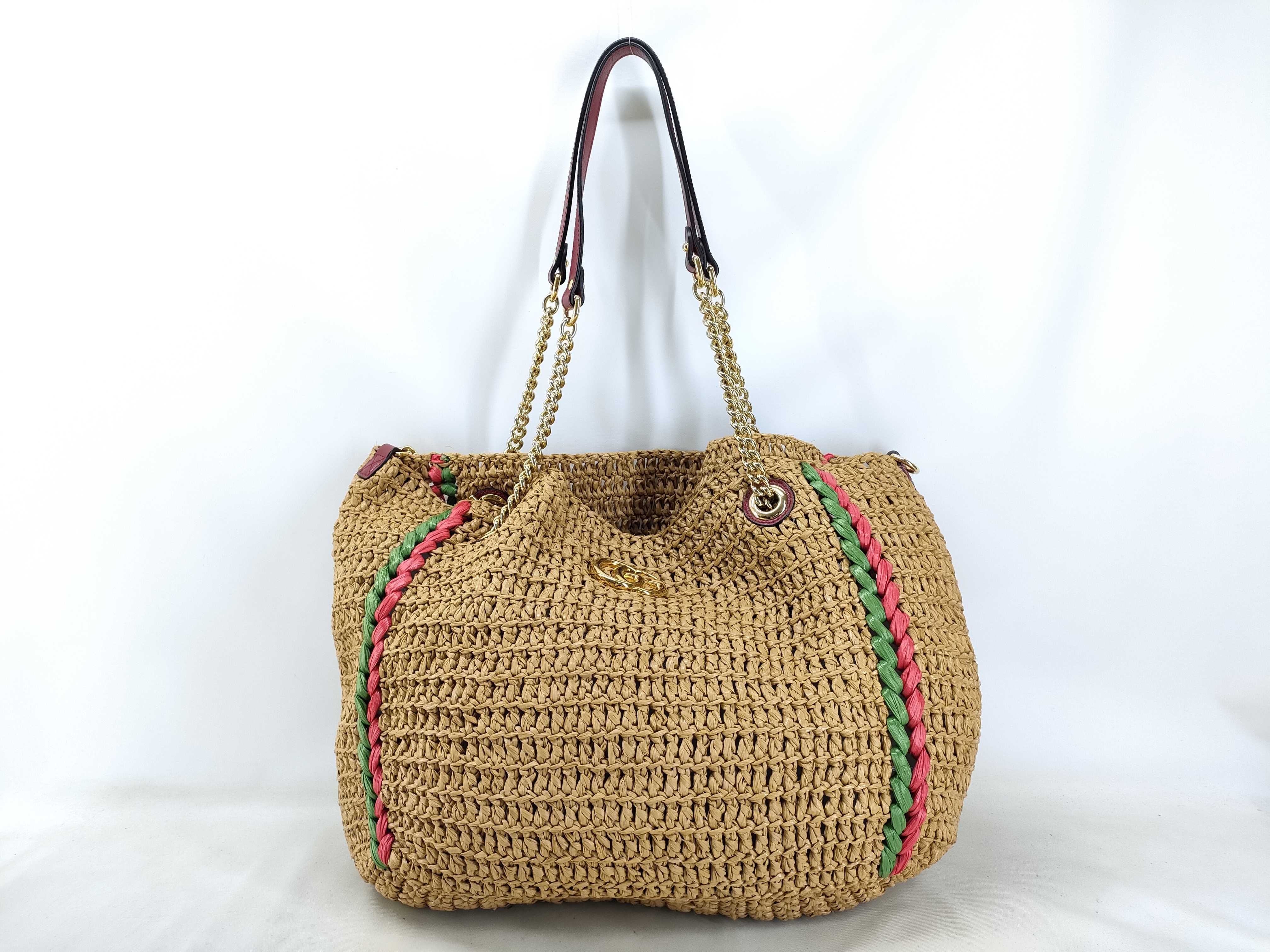 GG Marmont Raffia Leather Medium Tote Bag 574431 204991 Tote Bag