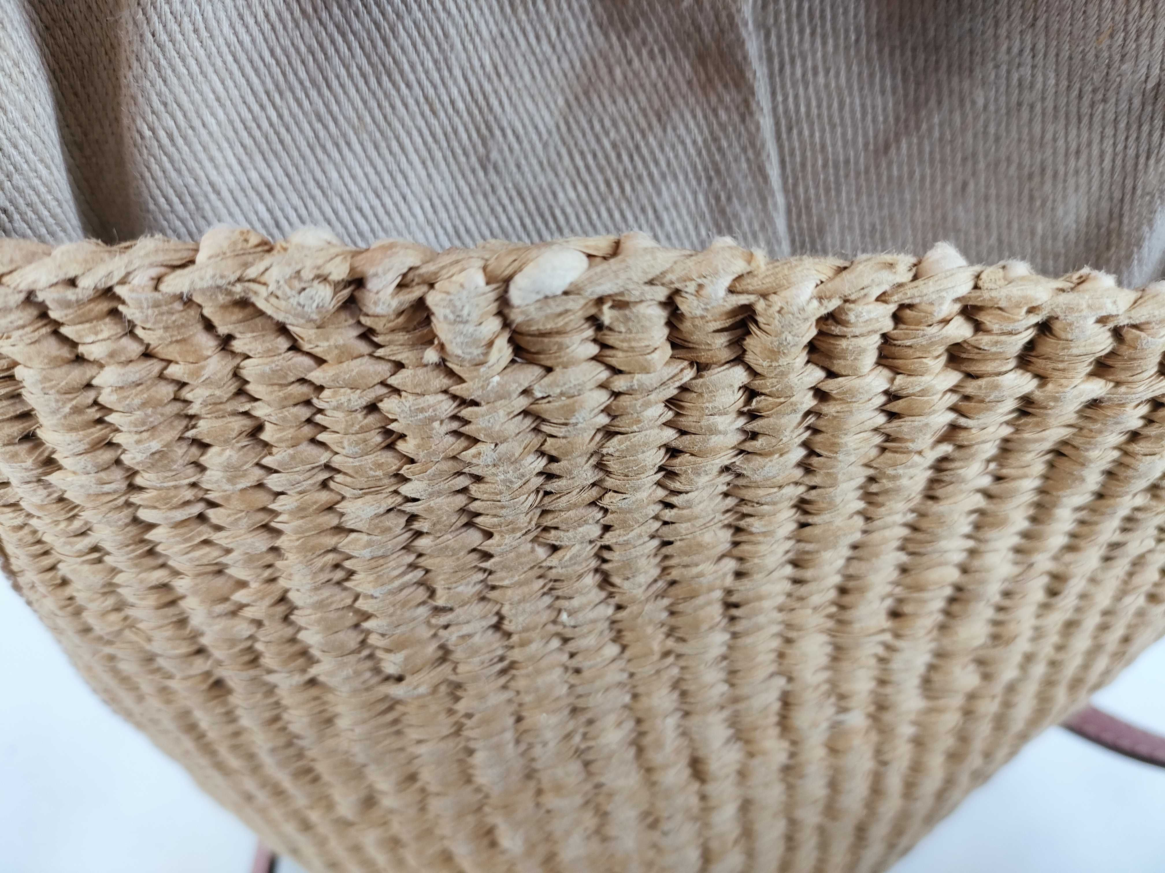 Woody Small Raffia x Leather 2-Way Shoulder Bag, Beige Handbag — view 14