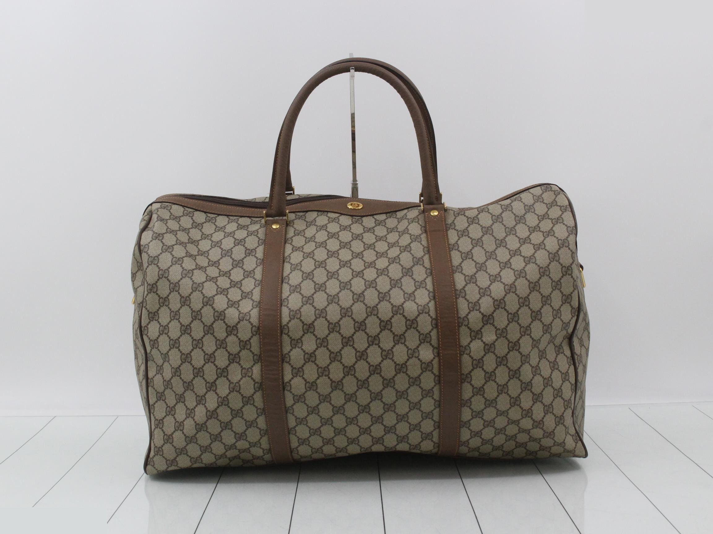GG Supreme Leather Boston Bag