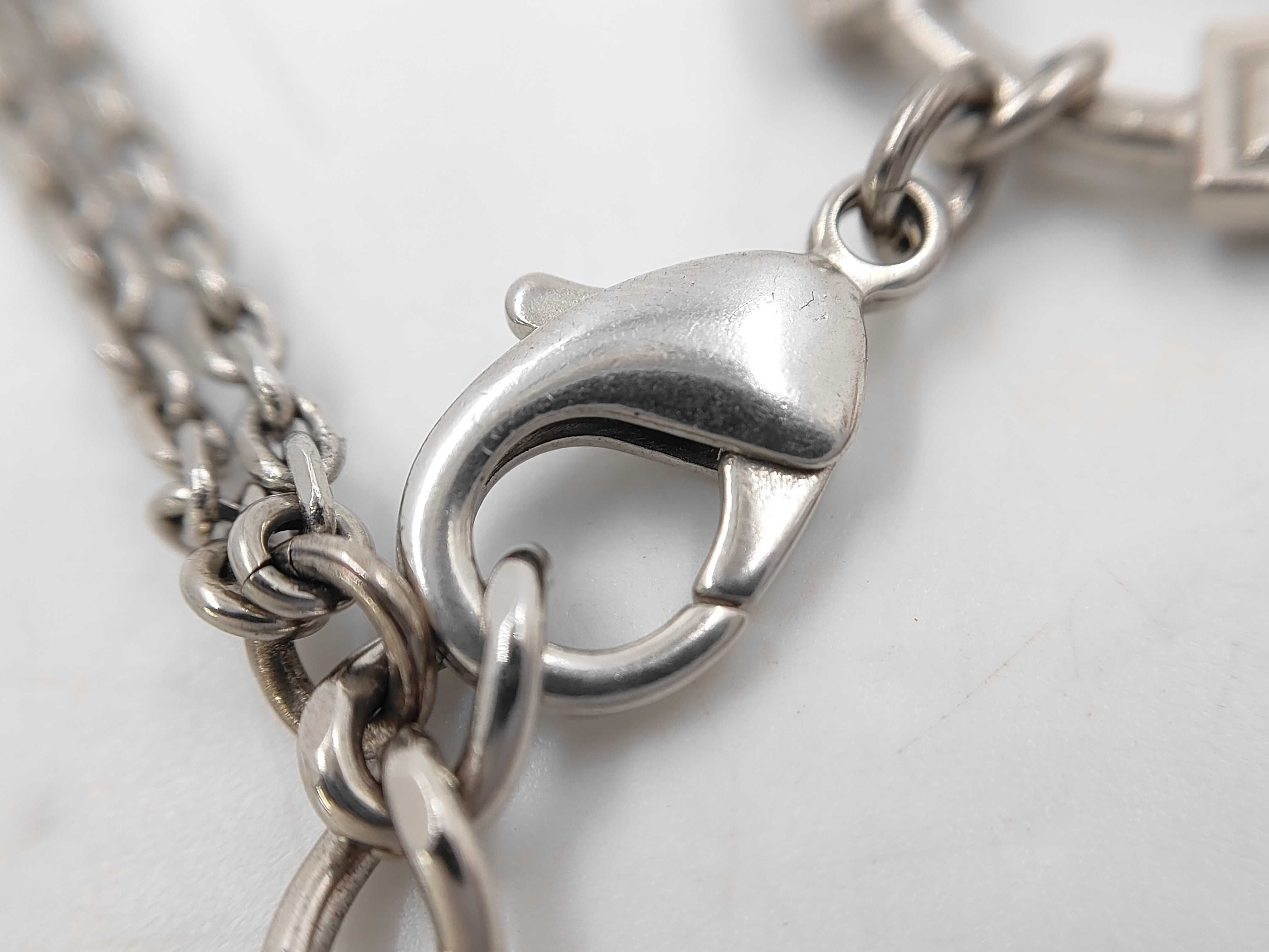 Long Chain Necklace / Silver x Black / 08P — view 6