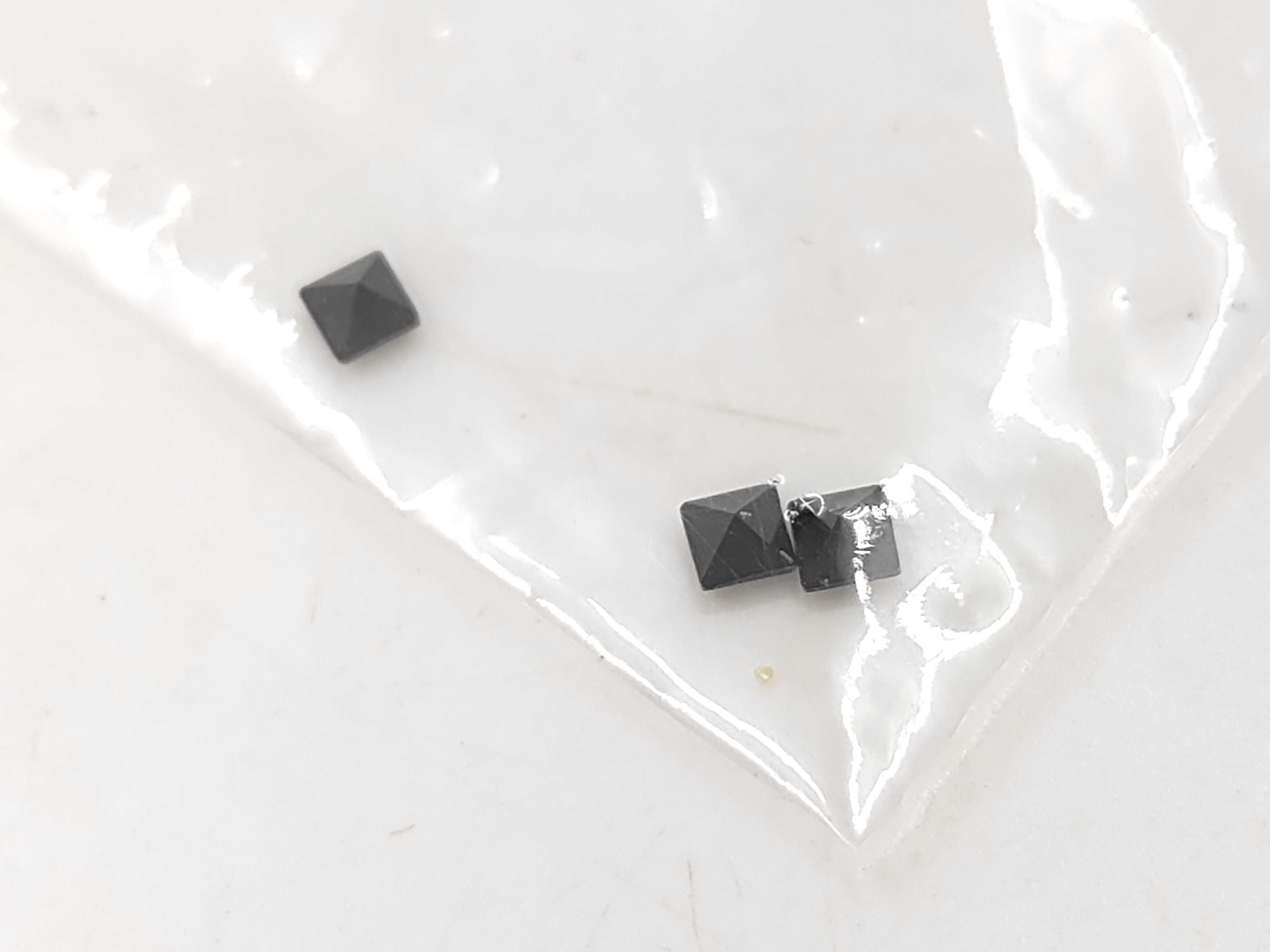 Long Chain Necklace / Silver x Black / 08P — view 9
