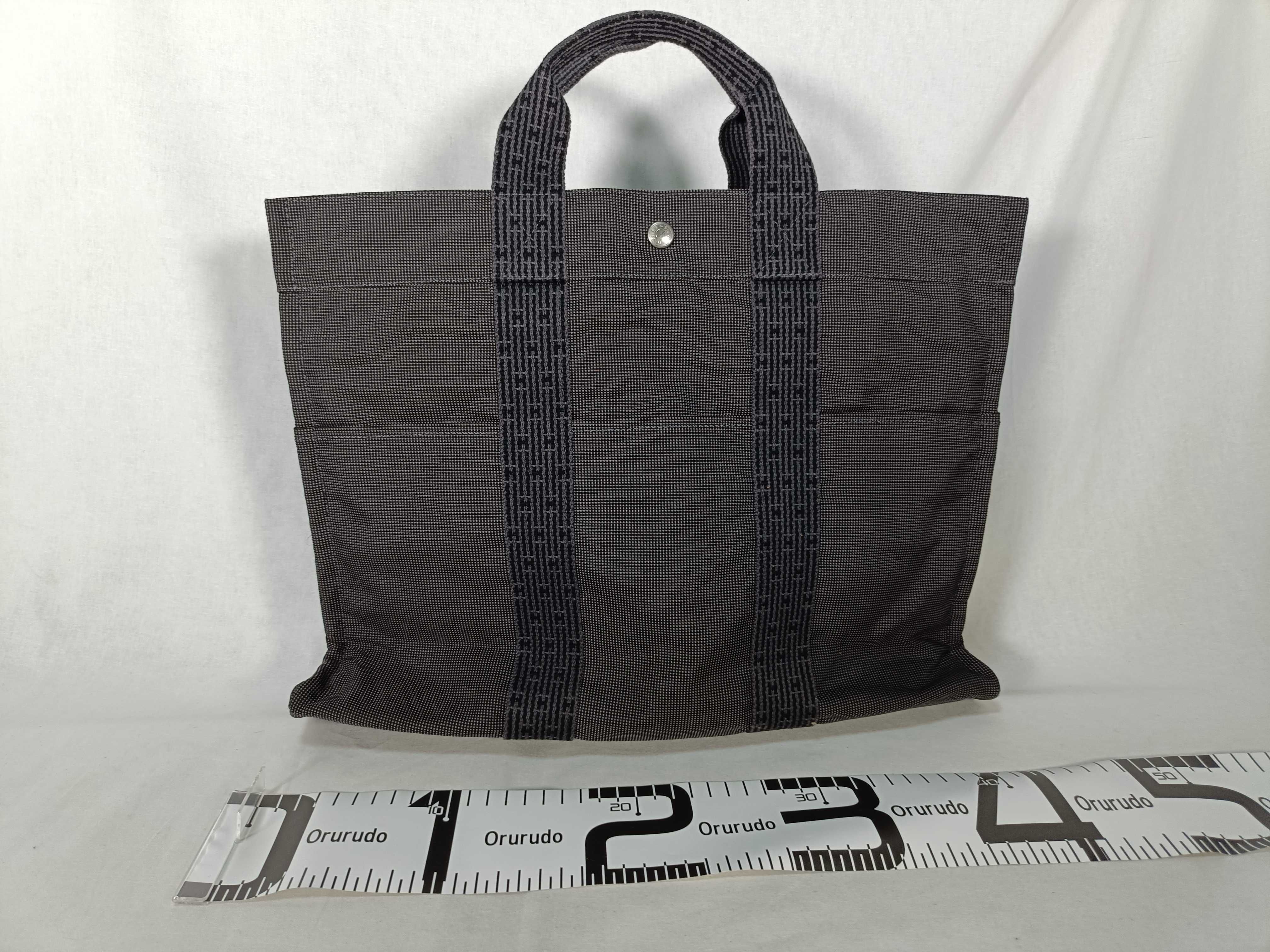 Herline Tote MM Grey Canvas Silver Hardware Tote Bag — view 2
