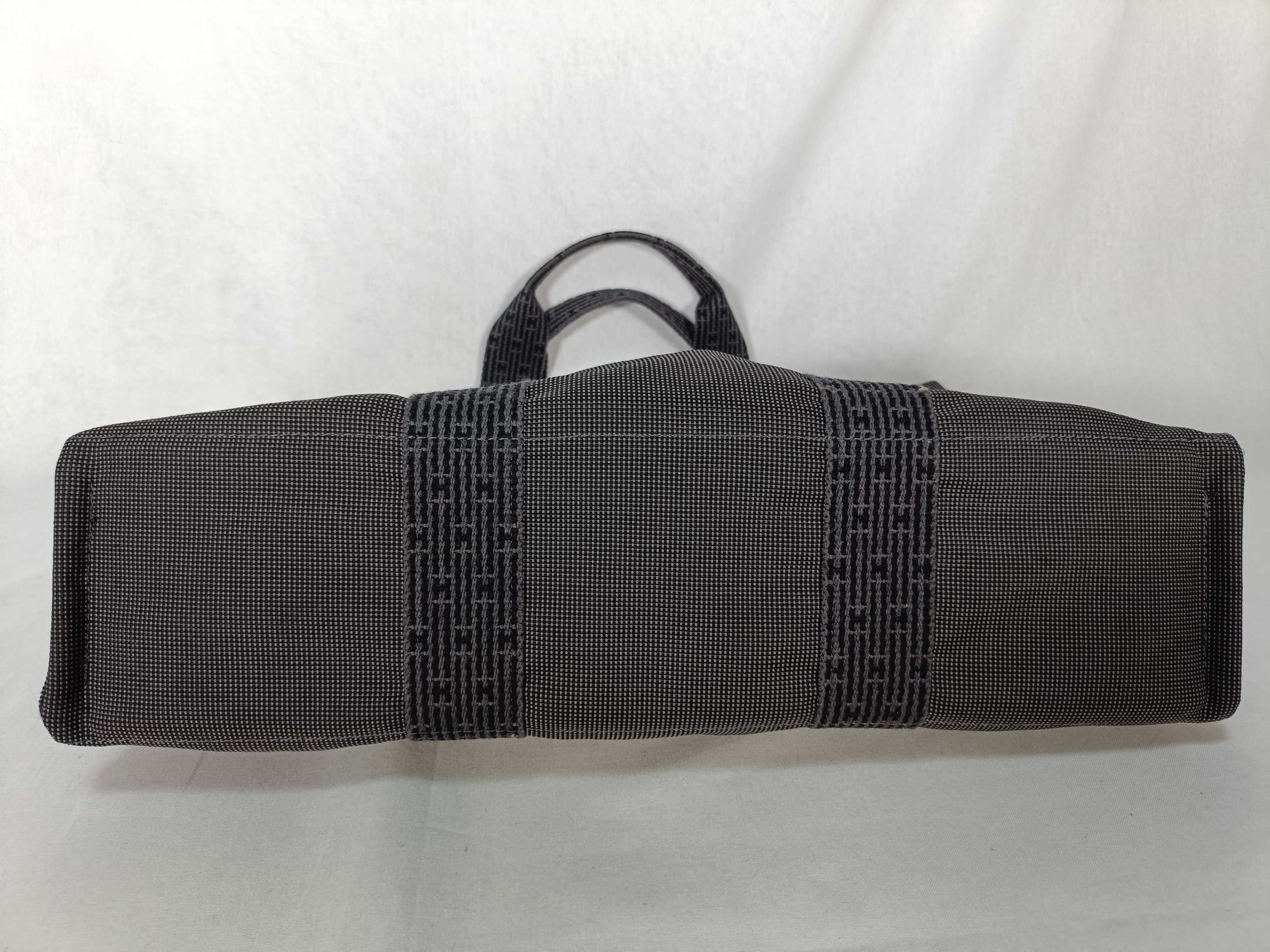 Herline Tote MM Grey Canvas Silver Hardware Tote Bag — view 3