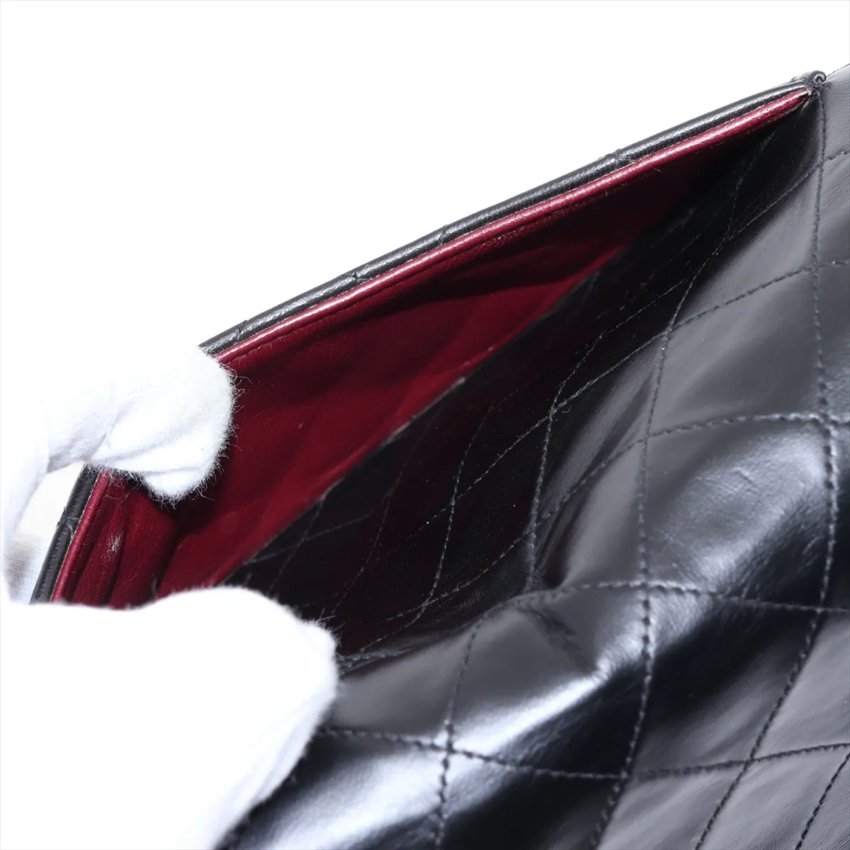 Matelassé 25 Lambskin Double Flap Double Chain Bag, Black with Gold Hardware, 5201164 (Serial Number 5, Series A01112) — view 12