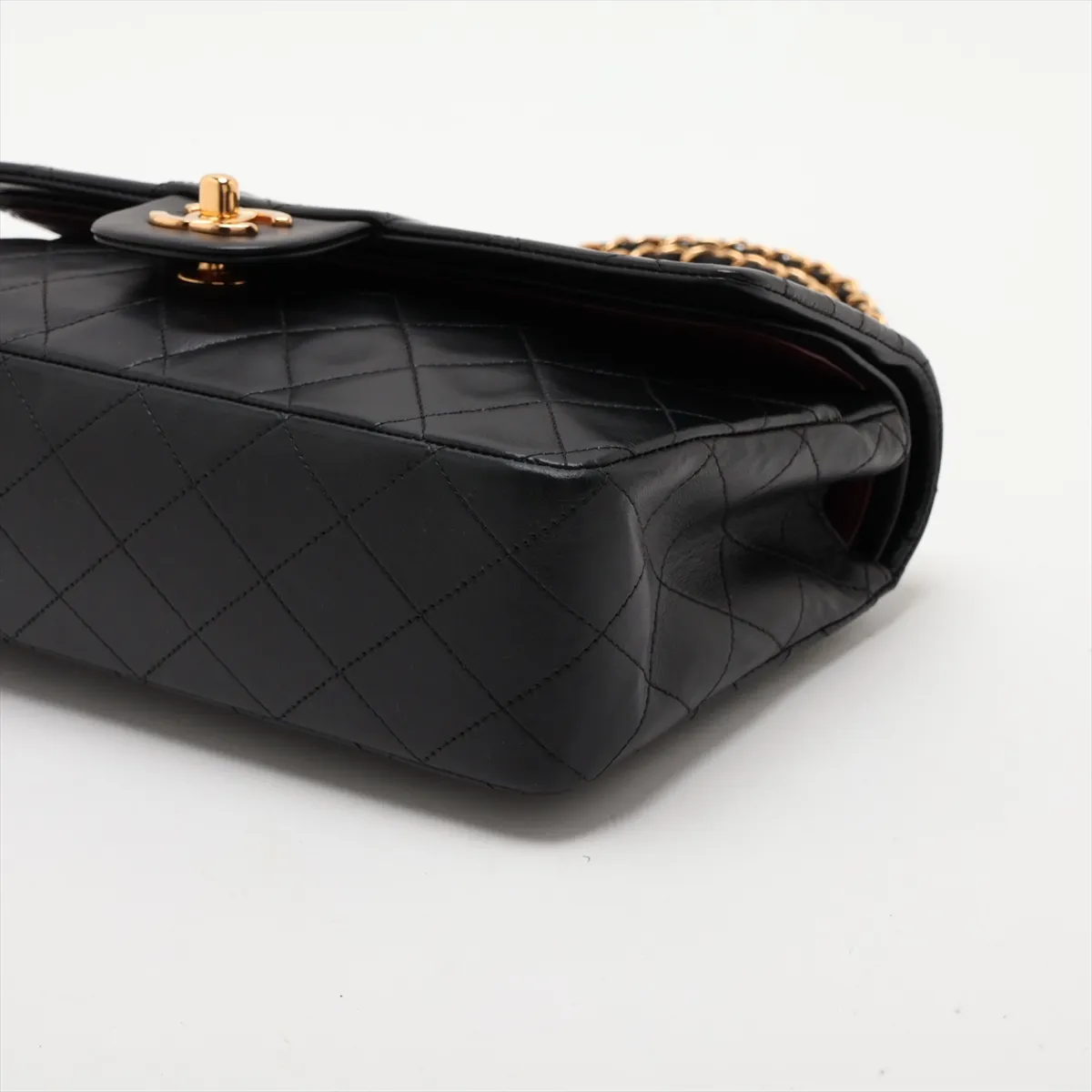 Matelassé 25 Lambskin Double Flap Double Chain Bag, Black with Gold Hardware, 5201164 (Serial Number 5, Series A01112) — view 3