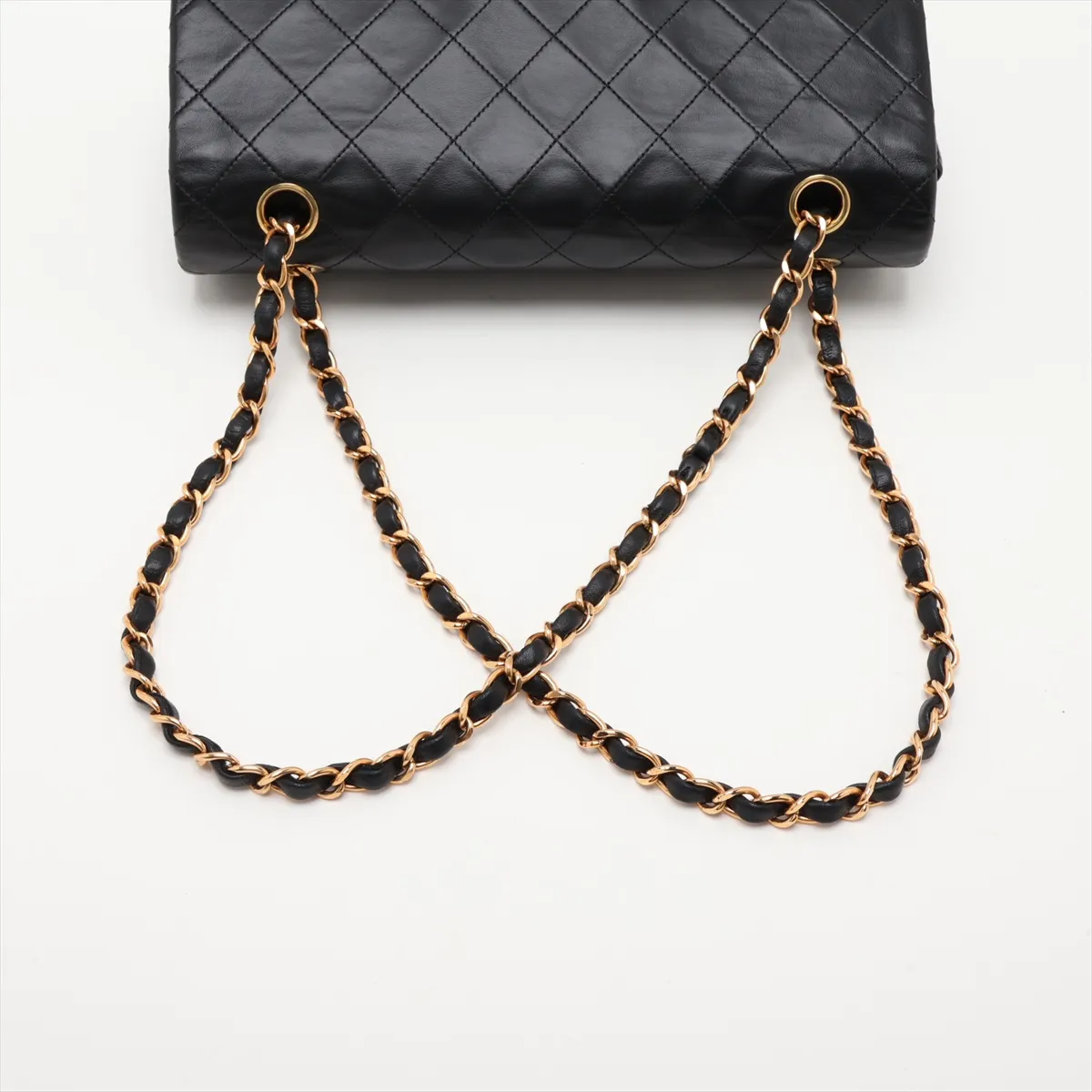 Matelassé 25 Lambskin Double Flap Double Chain Bag, Black with Gold Hardware, 5201164 (Serial Number 5, Series A01112) — view 5