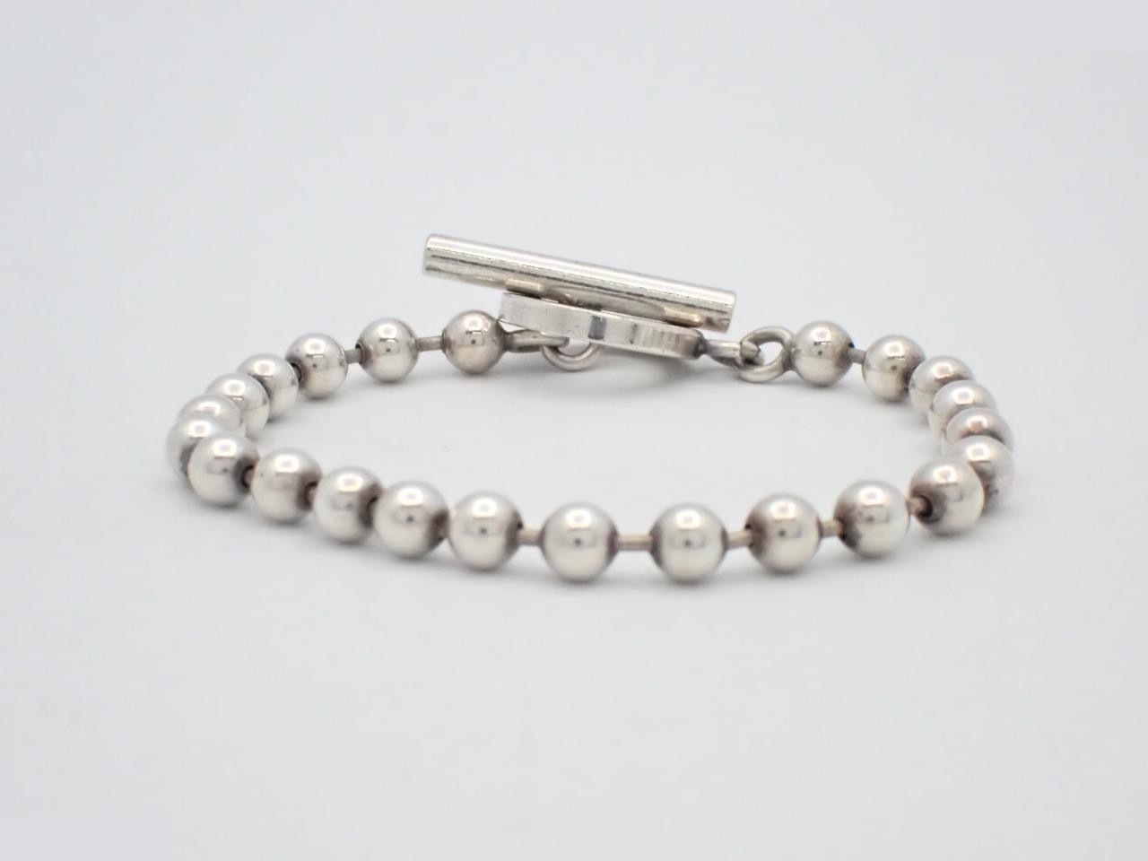 Ball chain toggle clasp bracelet, sterling silver (925), Gucci. — view 2