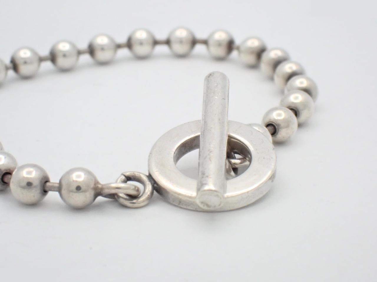Ball chain toggle clasp bracelet, sterling silver (925), Gucci. — view 3
