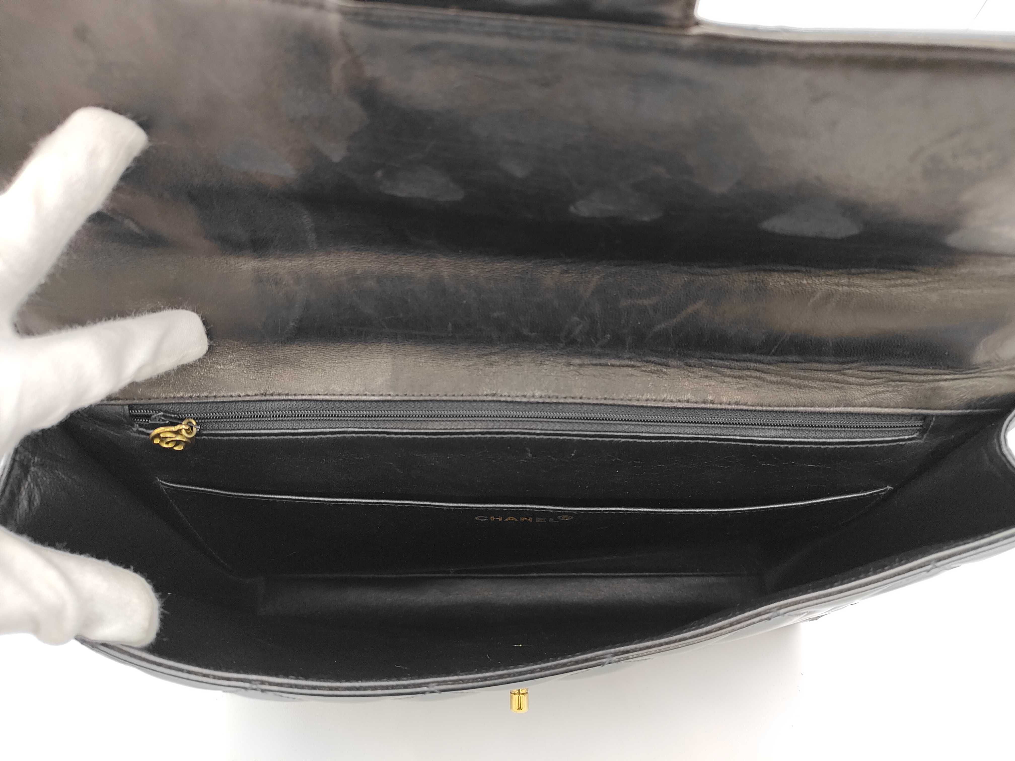 Matelassé Briefcase, Patent Leather, Black with Gold Hardware, 3294829 Business Bag — view 9