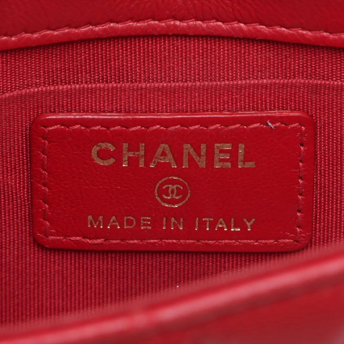 Matelassé Lambskin Chain Shoulder Bag, Red with Gold Hardware, 30659937 (Serial Number in the 30s) — view 11