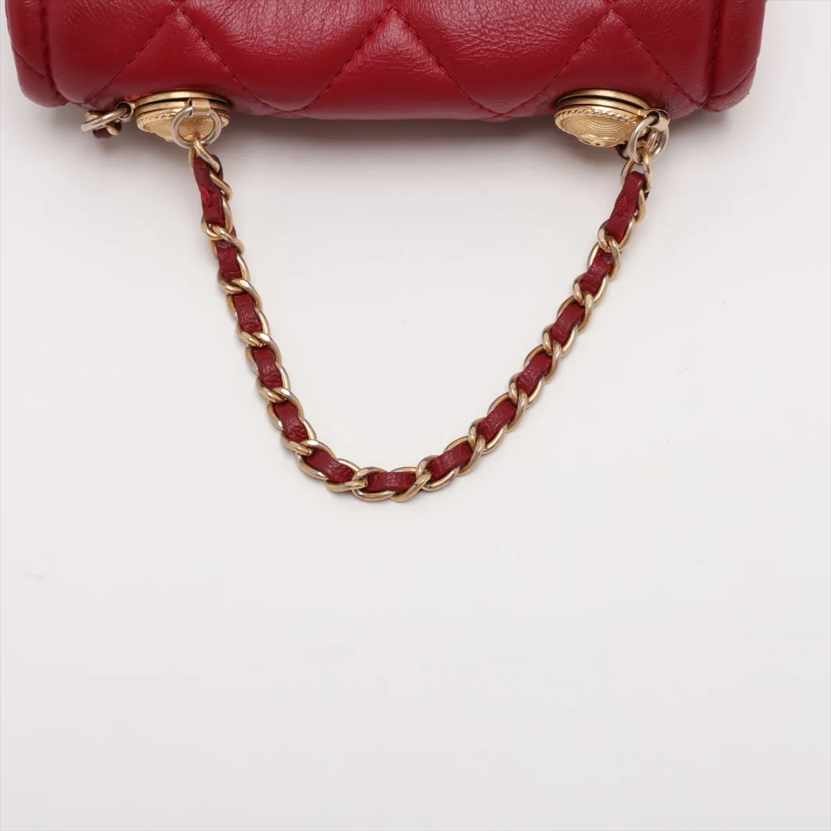 Matelassé Lambskin Chain Shoulder Bag, Red with Gold Hardware, 30659937 (Serial Number in the 30s) — view 5