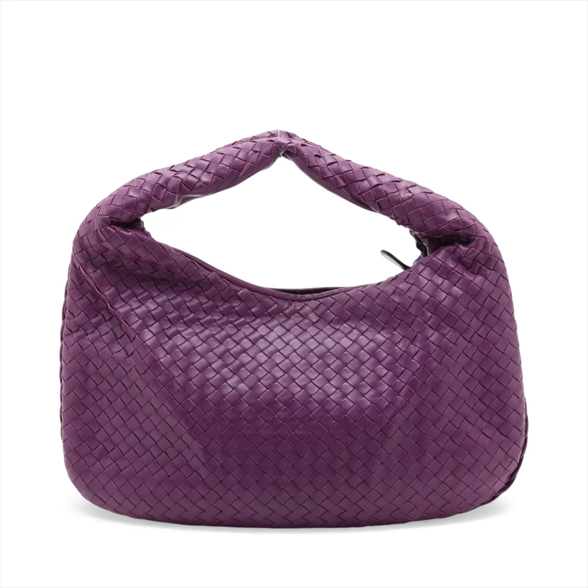 Intrecciato Leather Shoulder Bag, Purple — view 2