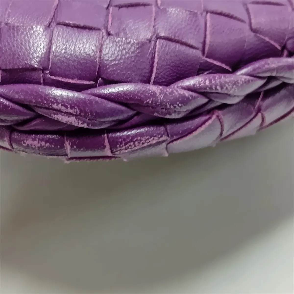 Intrecciato Leather Shoulder Bag, Purple — view 12