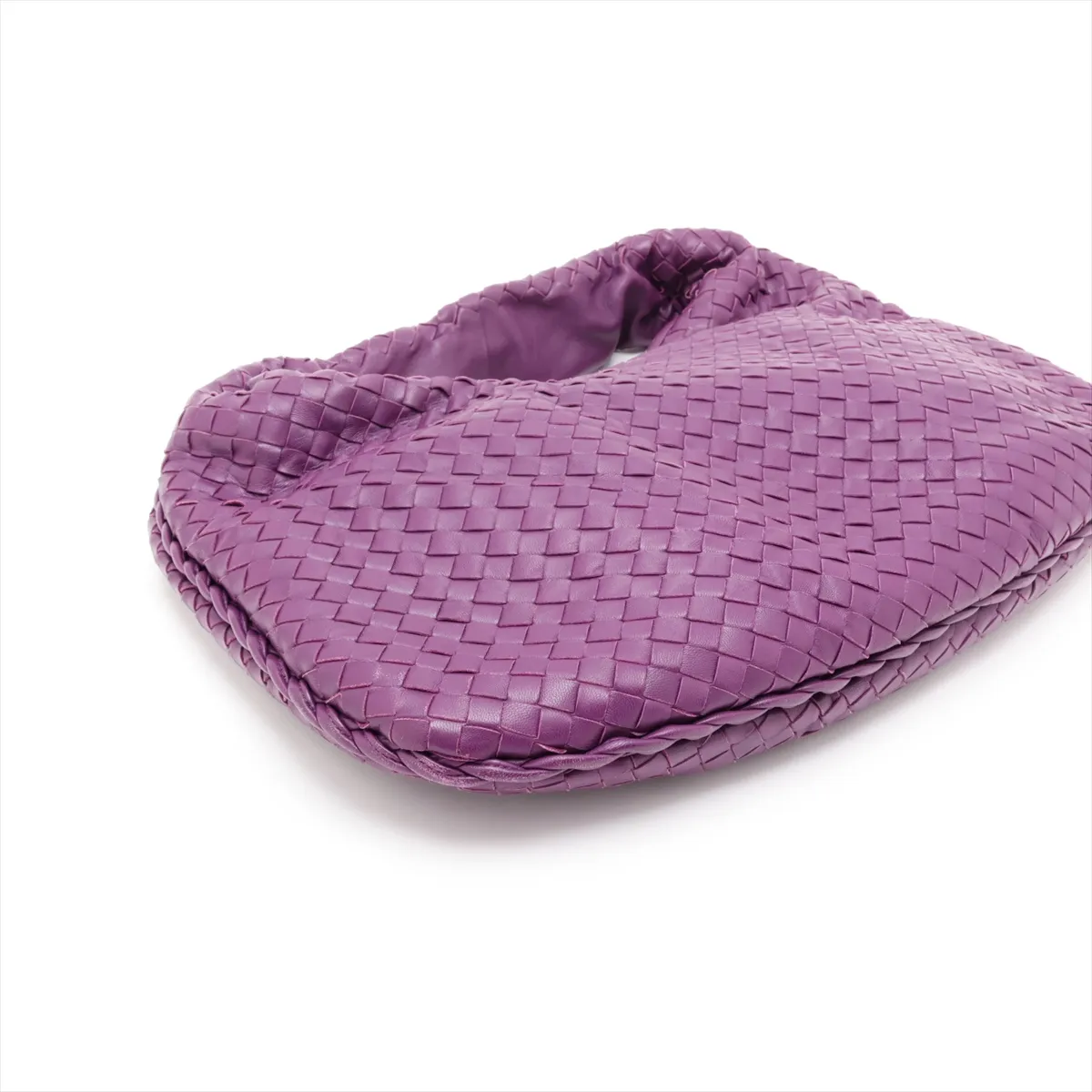 Intrecciato Leather Shoulder Bag, Purple — view 4