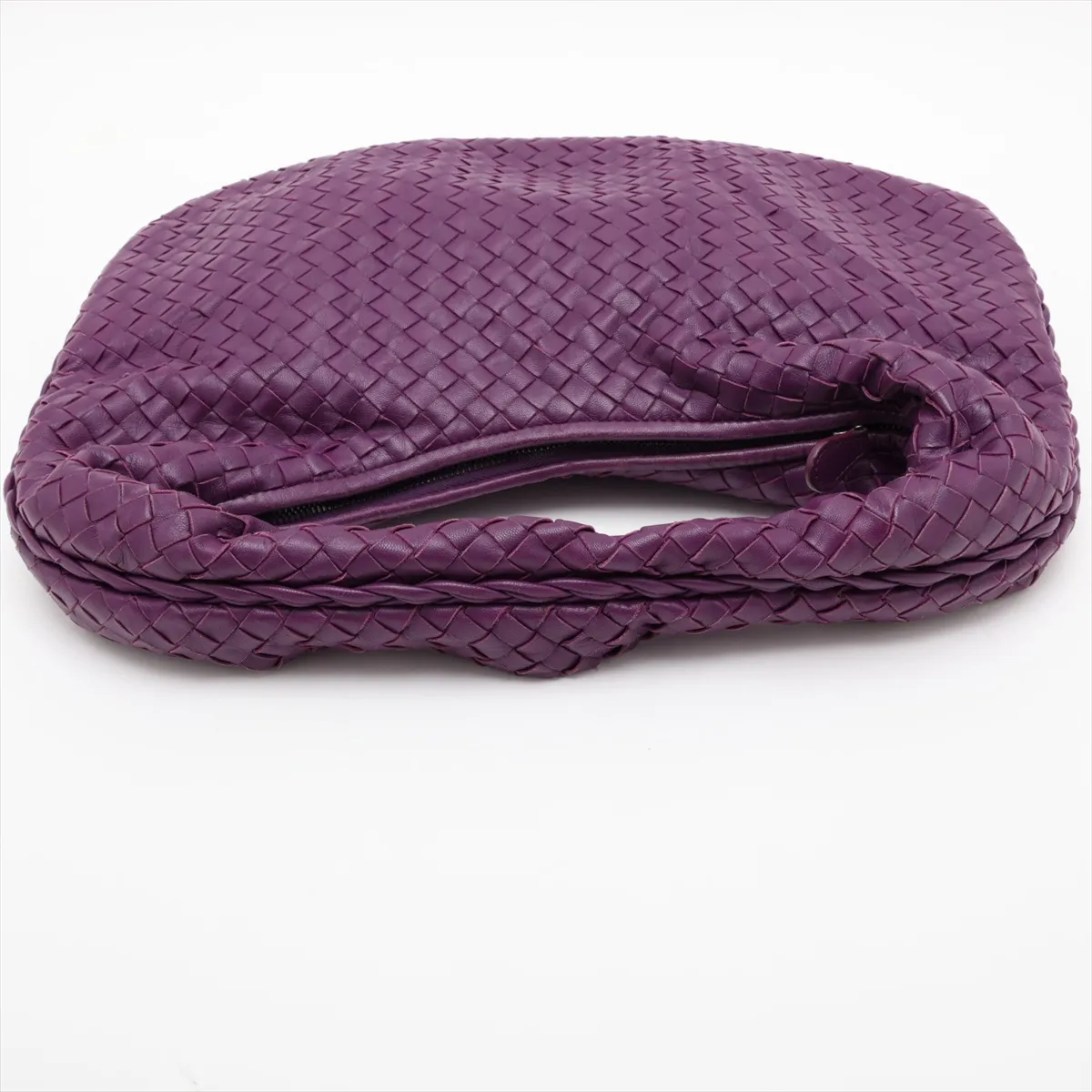 Intrecciato Leather Shoulder Bag, Purple — view 5