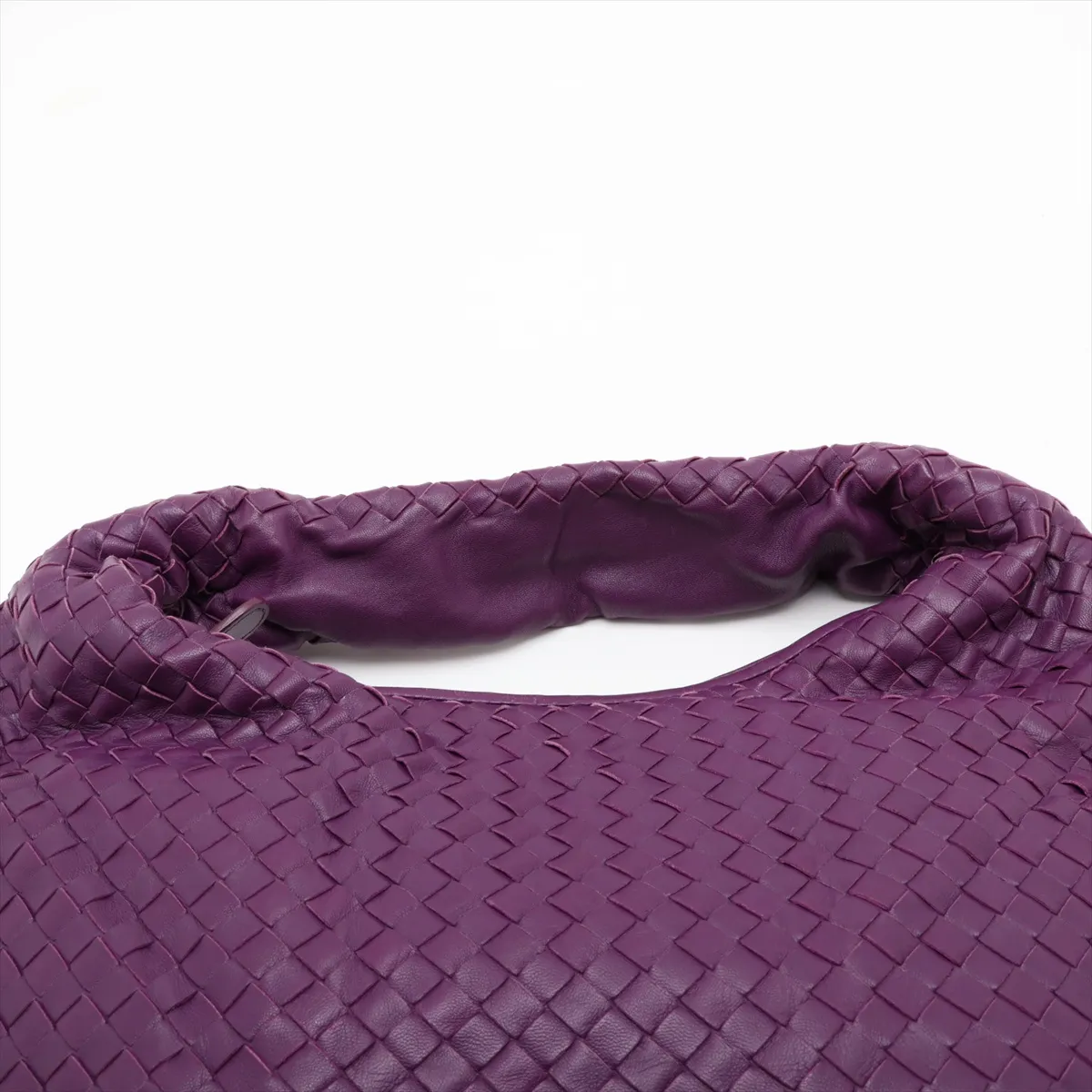Intrecciato Leather Shoulder Bag, Purple — view 6