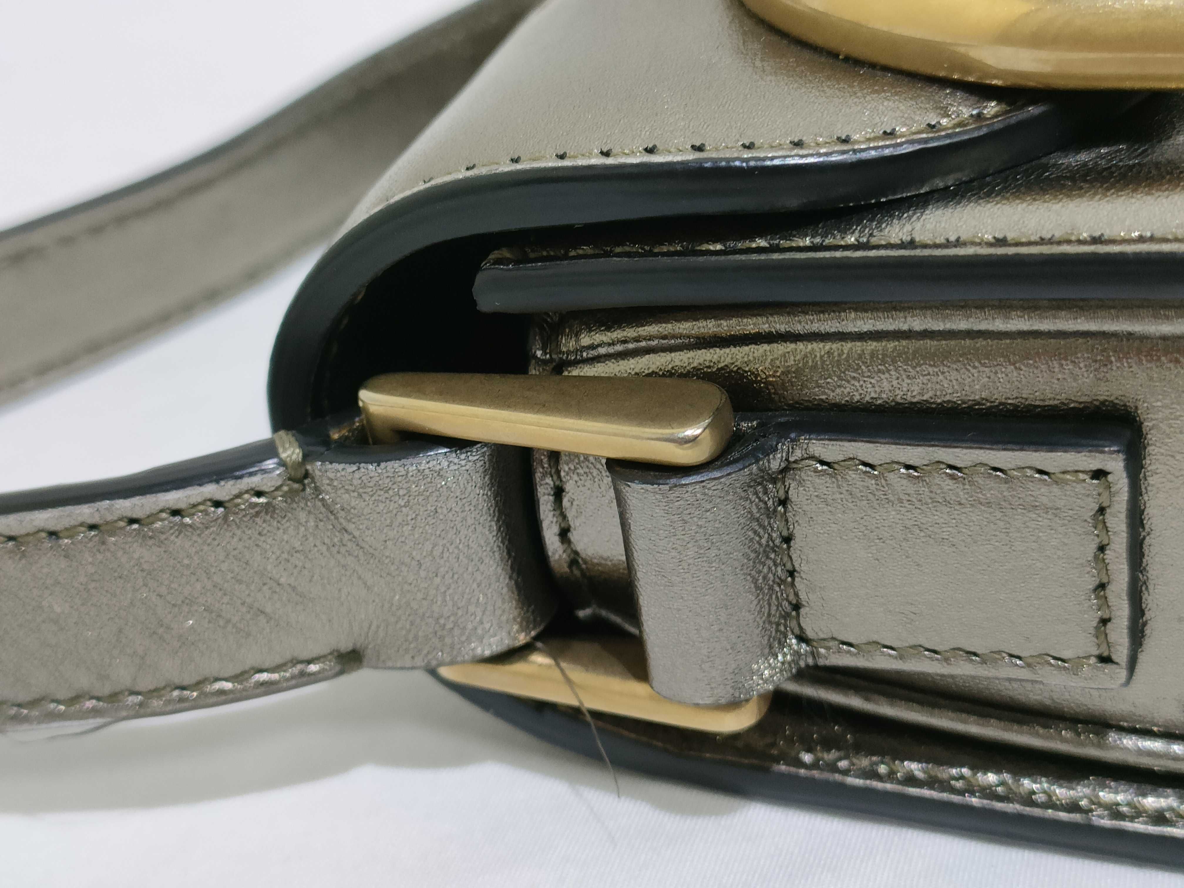 Supervi Leather Shoulder Bag, Gold — view 5