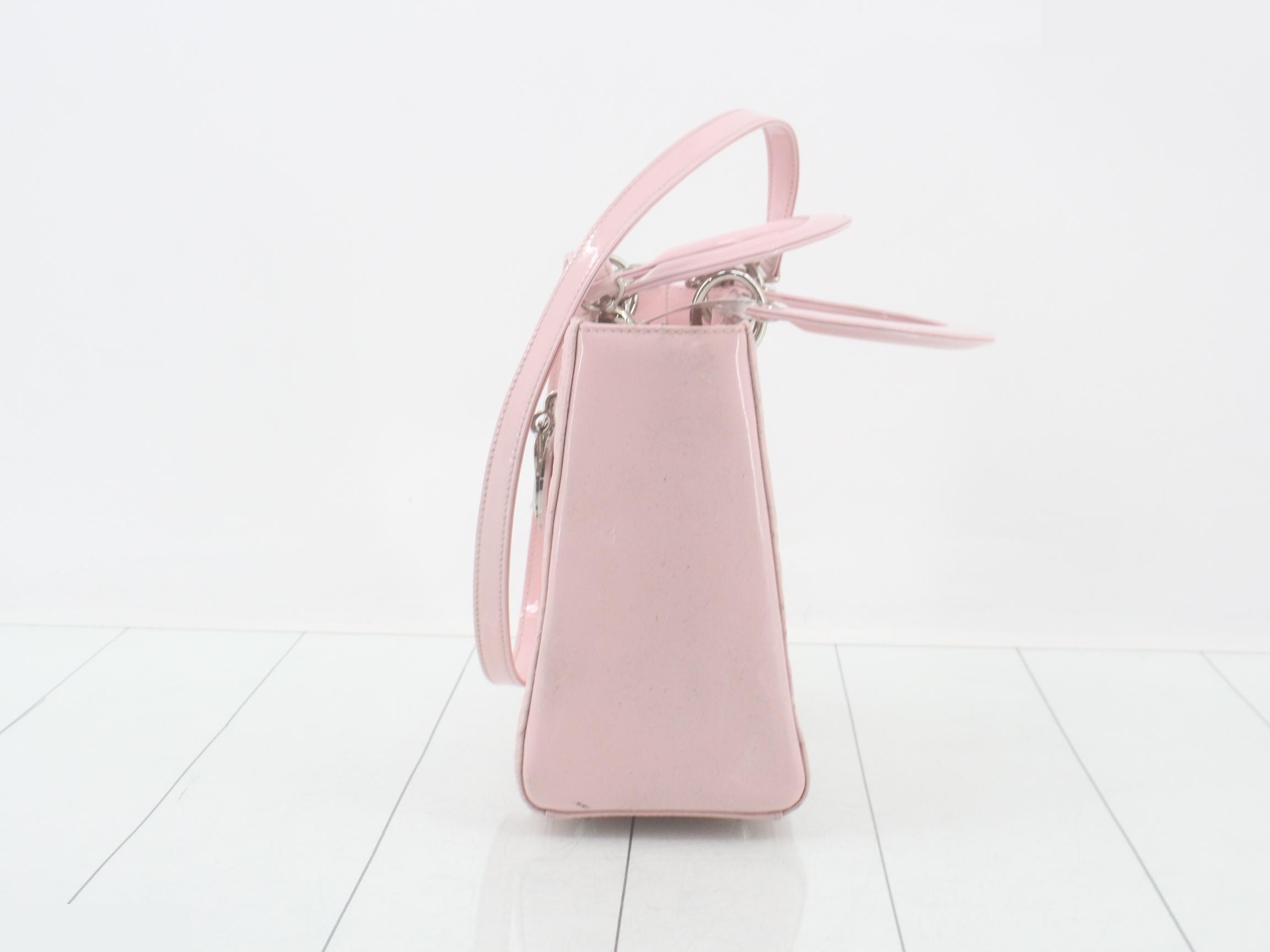 Lady Dior Pink 2-Way Handbag with Strap — view 3