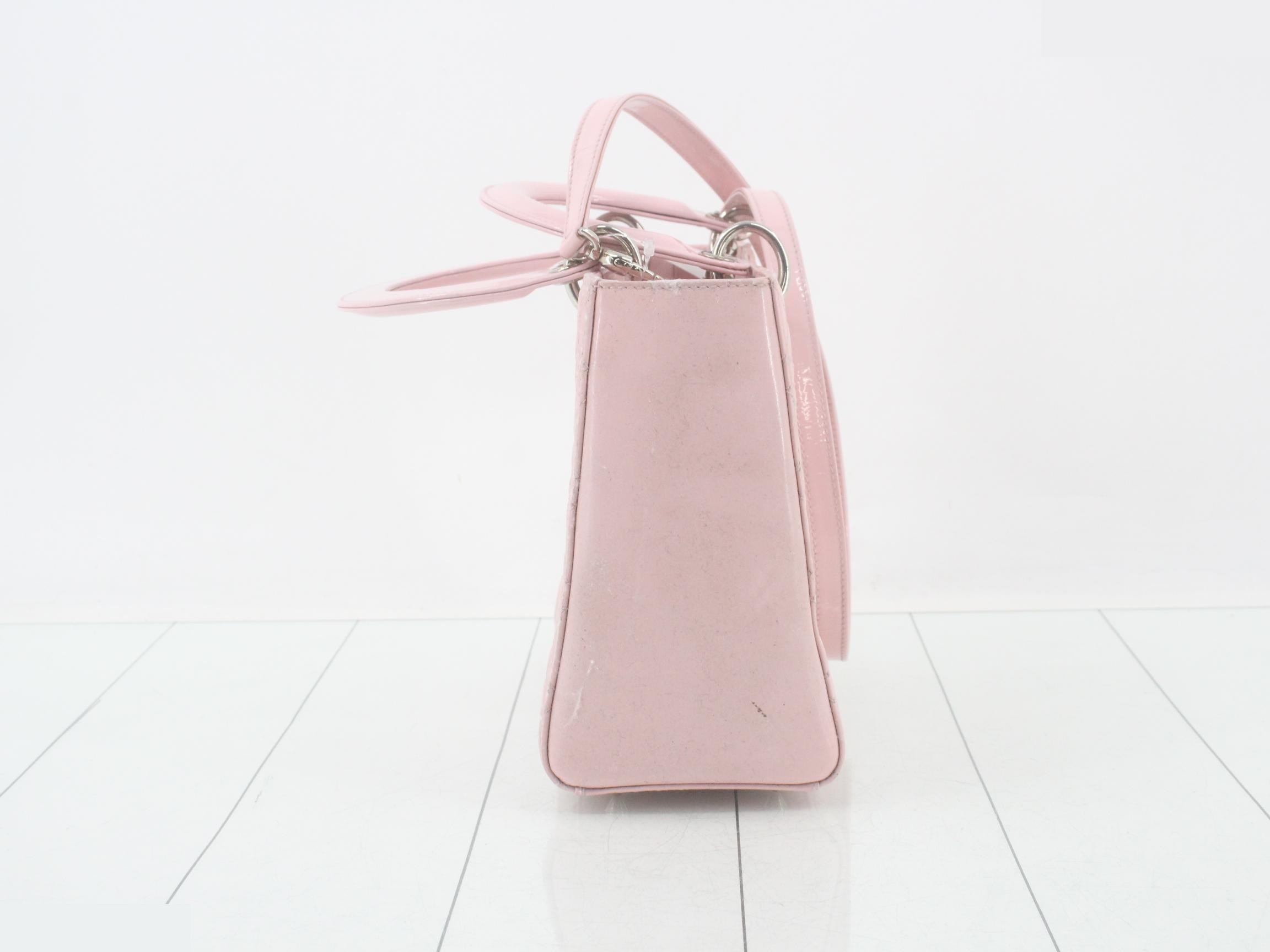 Lady Dior Pink 2-Way Handbag with Strap — view 4