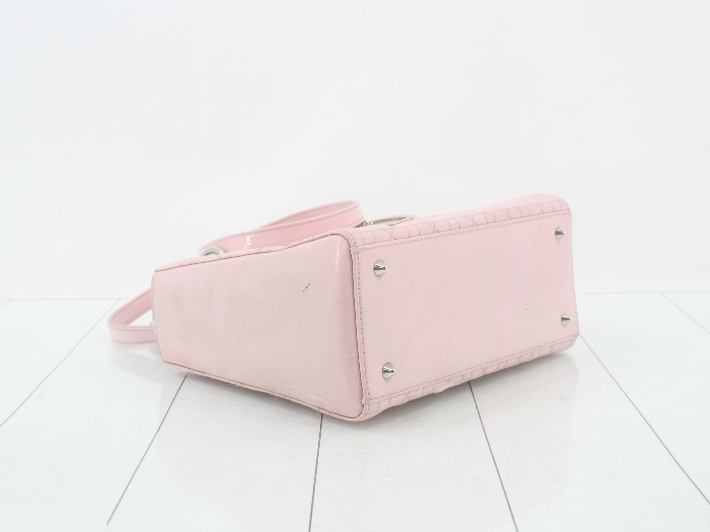 Lady Dior Pink 2-Way Handbag with Strap — view 5