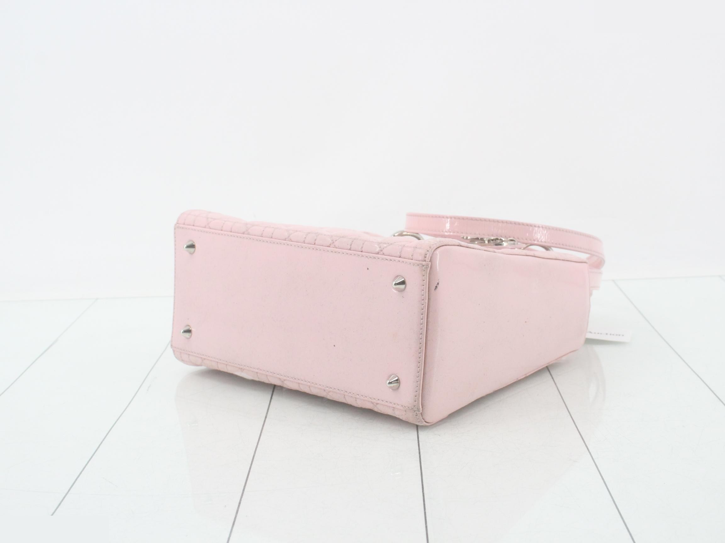 Lady Dior Pink 2-Way Handbag with Strap — view 6