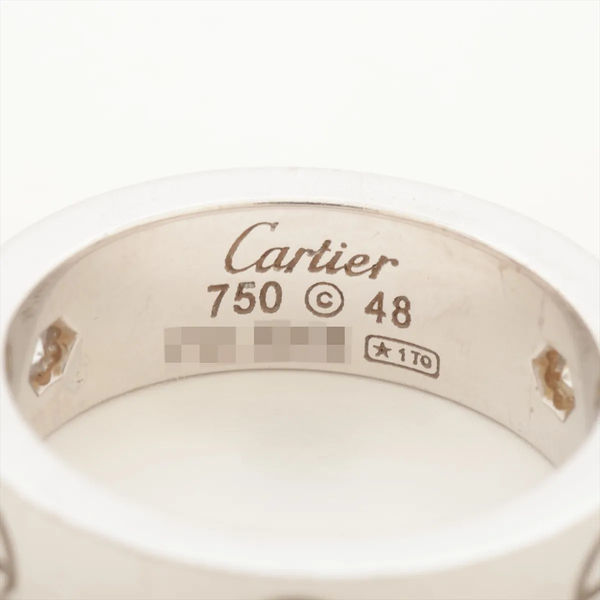 Love Half Diamond Ring 750 (WG) 8.4g Size 48 PG3308 (Scratches) — view 3
