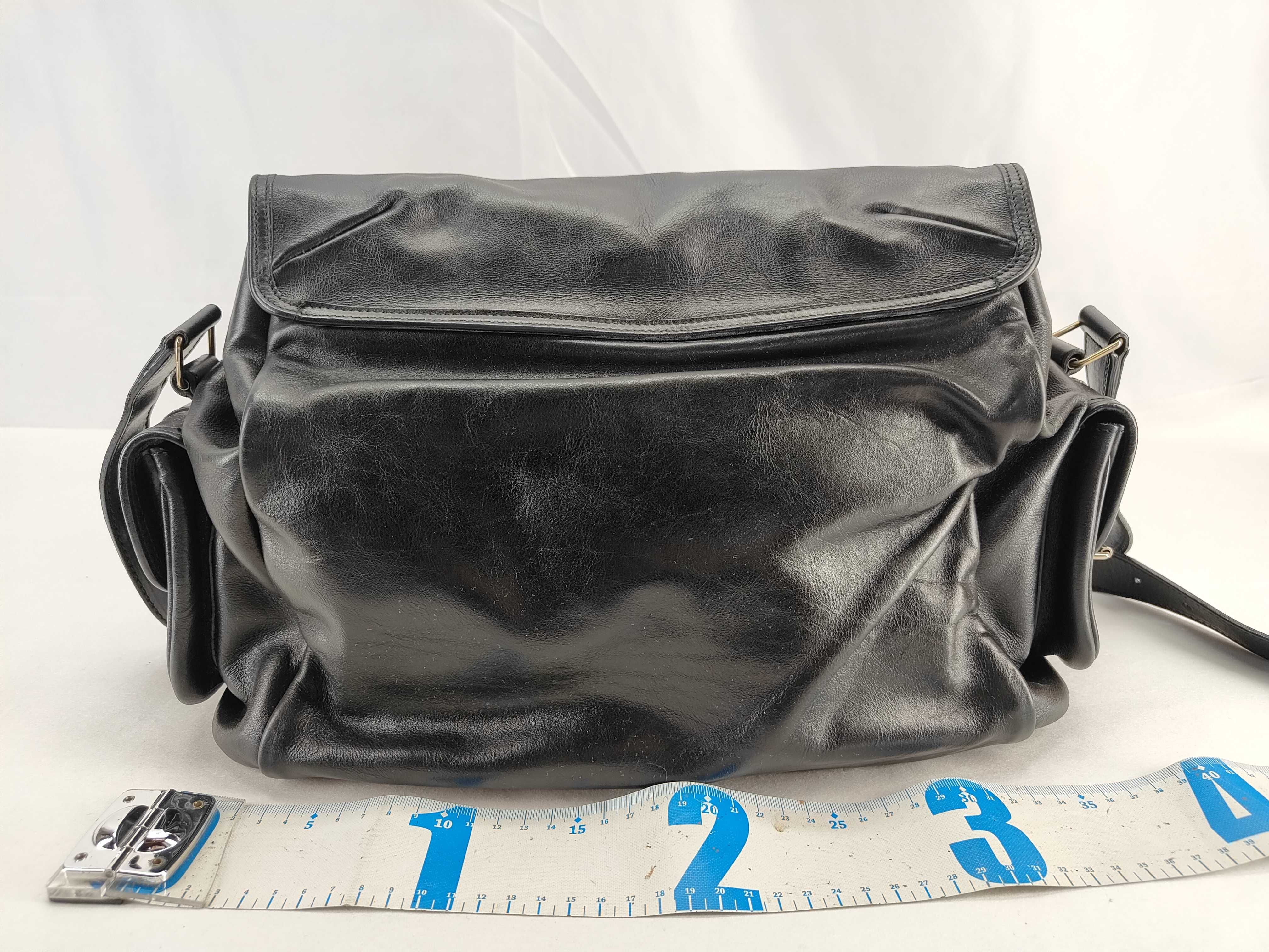 Leather Shoulder Bag, Black — view 2