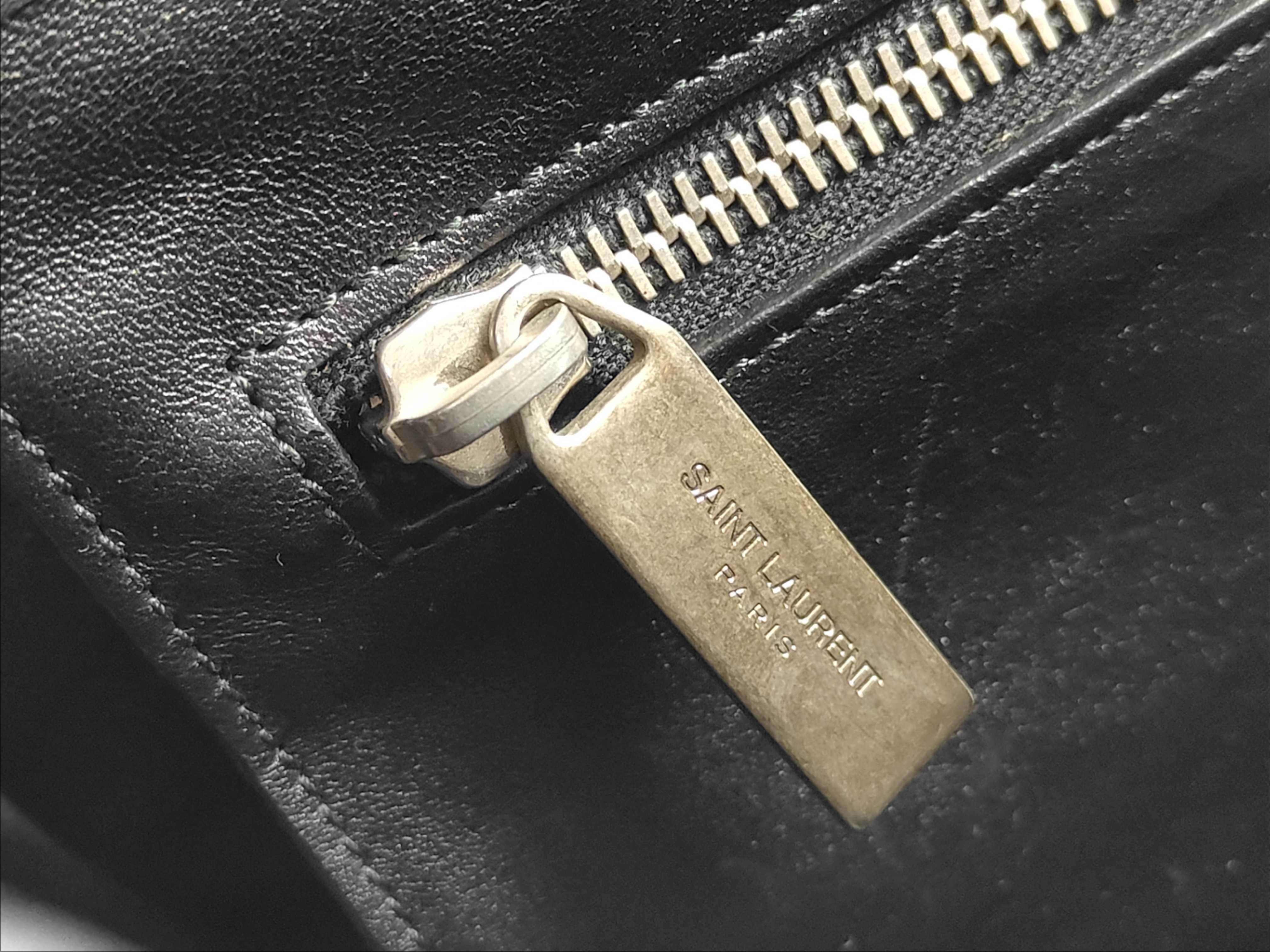 Leather Shoulder Bag, Black — view 12