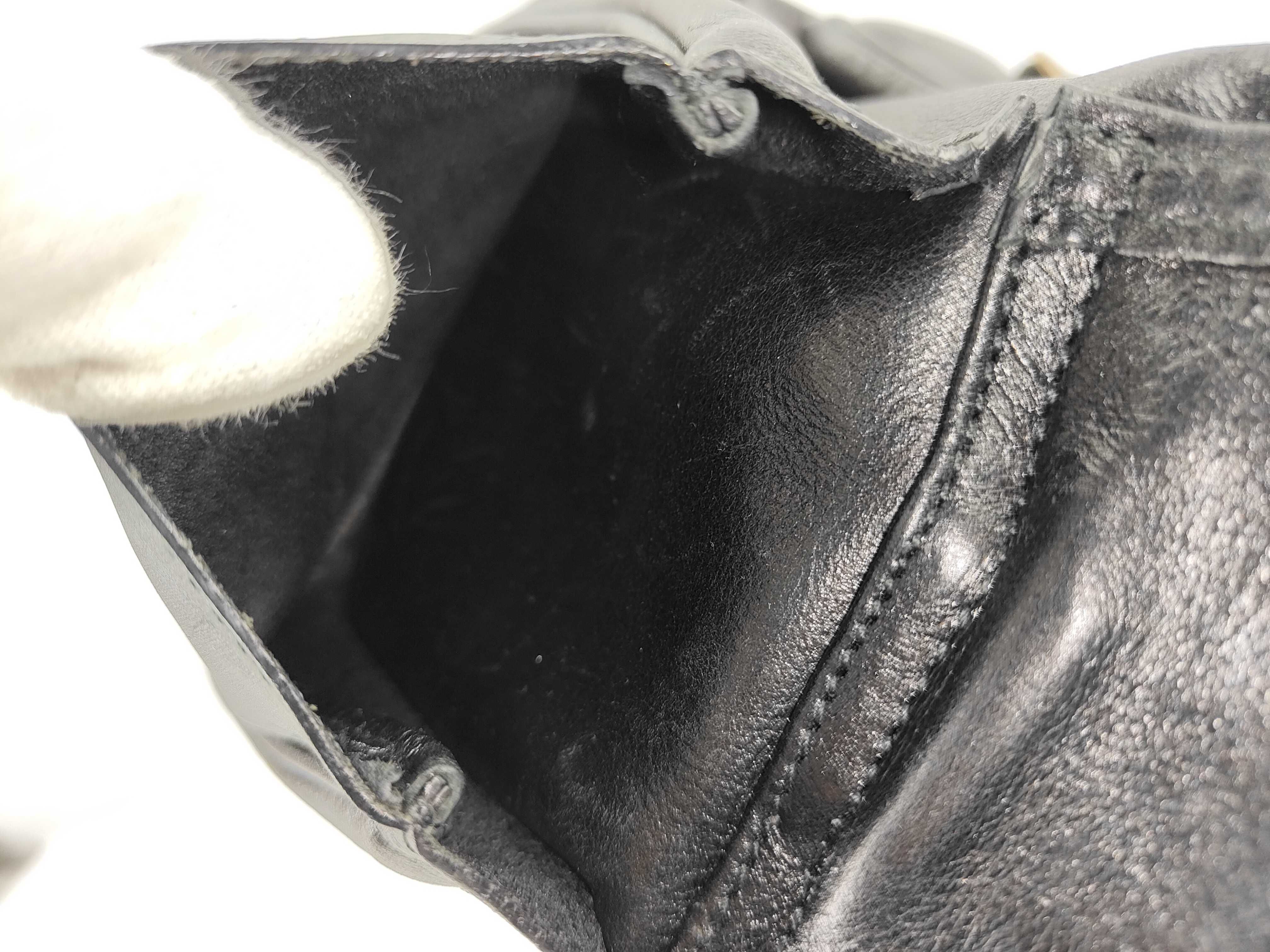 Leather Shoulder Bag, Black — view 14